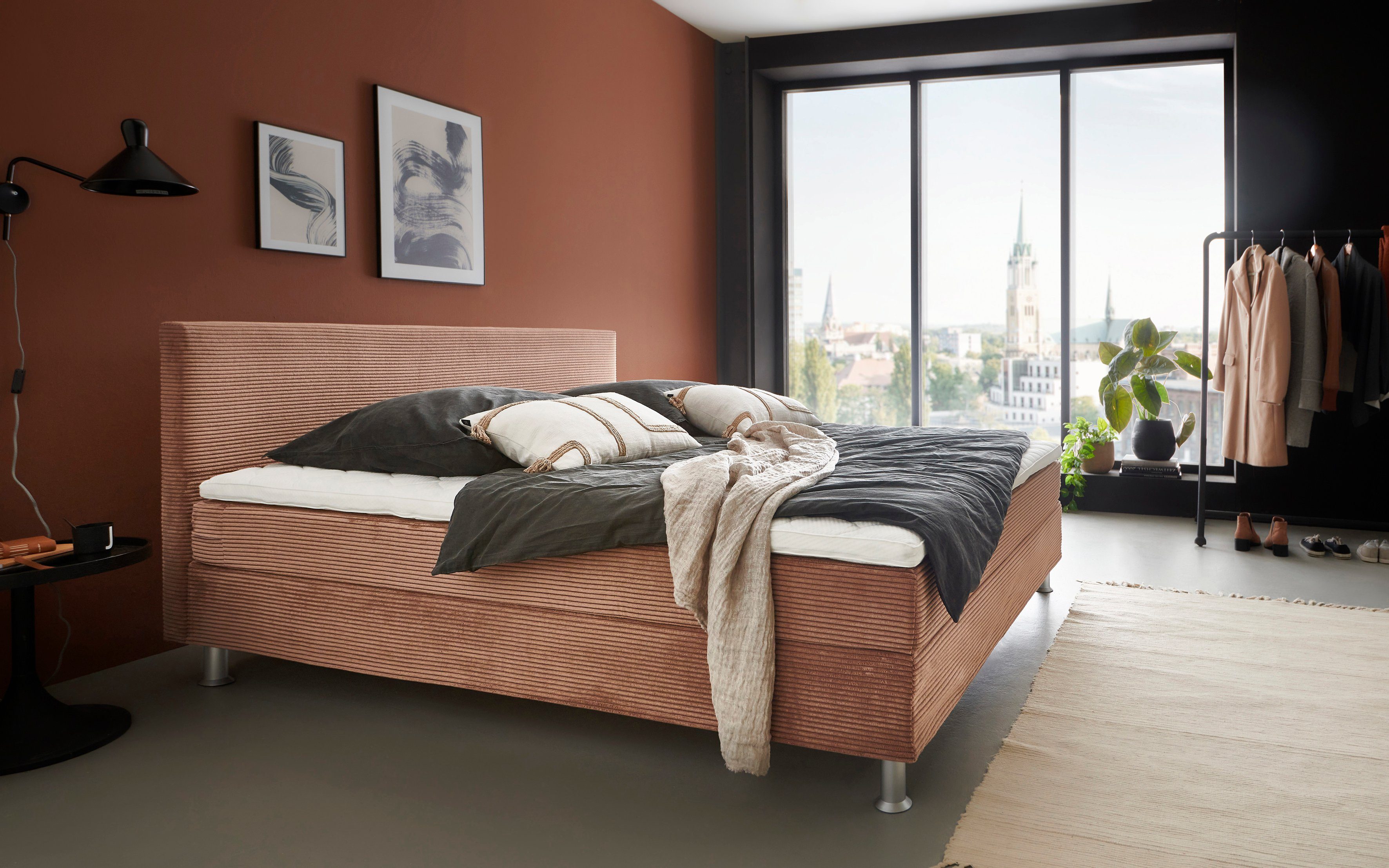 ATLANTIC home collection Boxspring Edison inclusief bonell-binnenveringsmatras en topmatras
