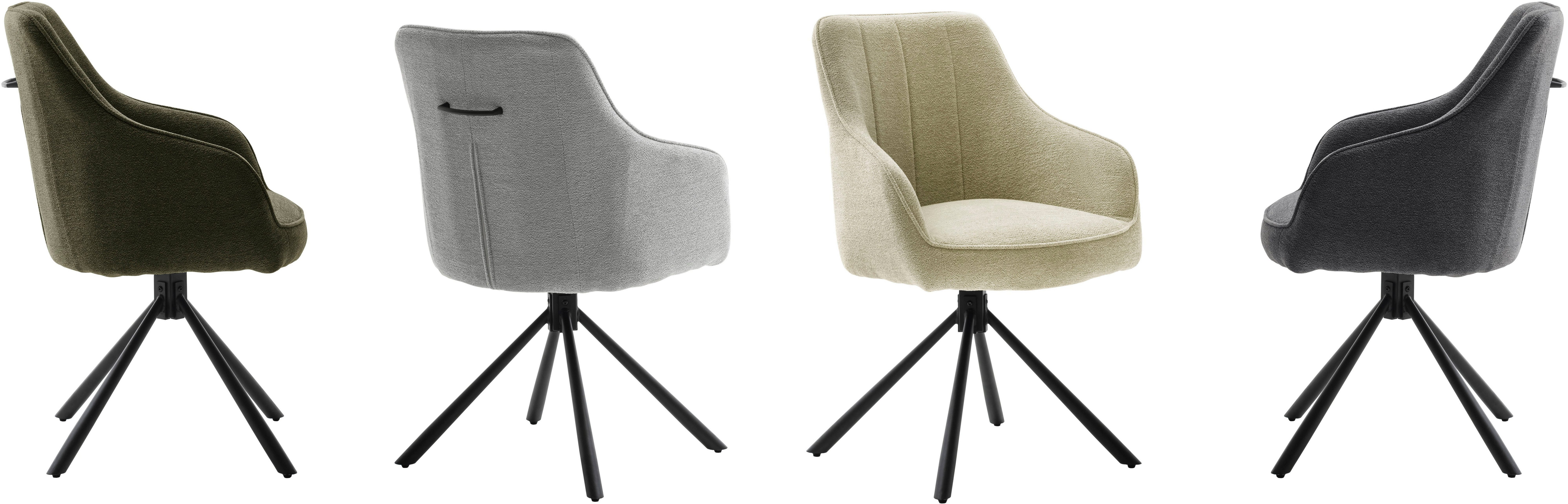MCA furniture Eetkamerstoel KASAMA (2-pack), 180° draaibaar, belastbaarheid 120 kg, zithoogte ca. 51 cm