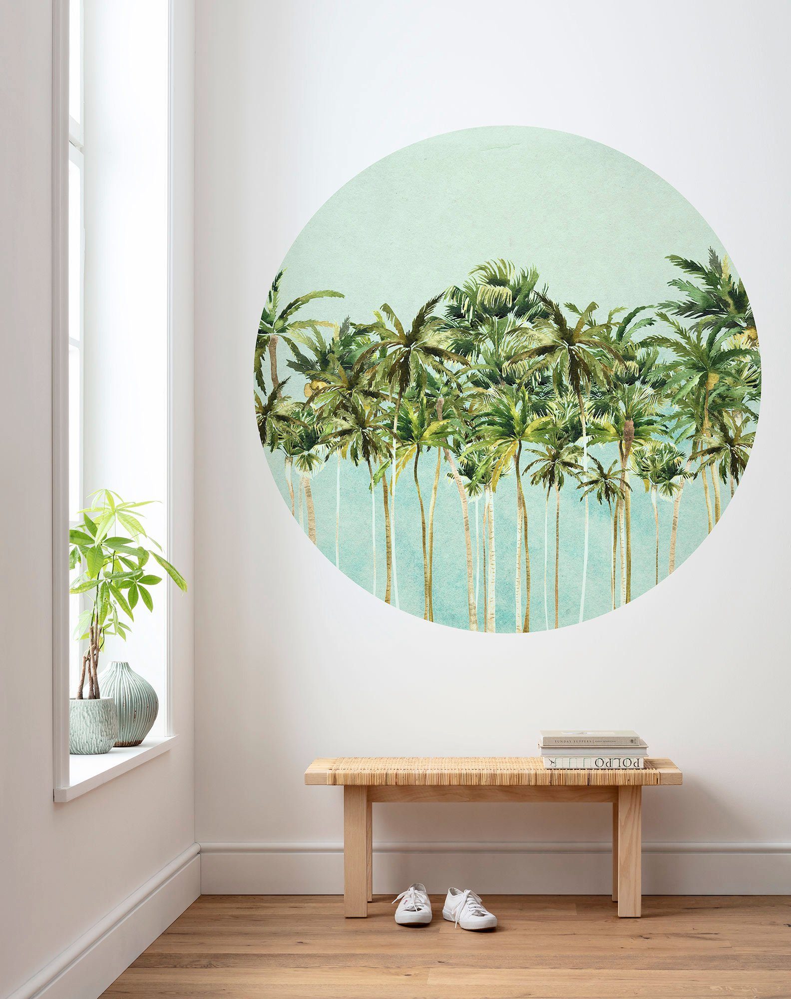 Komar Fotobehang Zelfklevend vlies - Coconut Trees - Afmeting 125 x 125 cm (1 stuk)