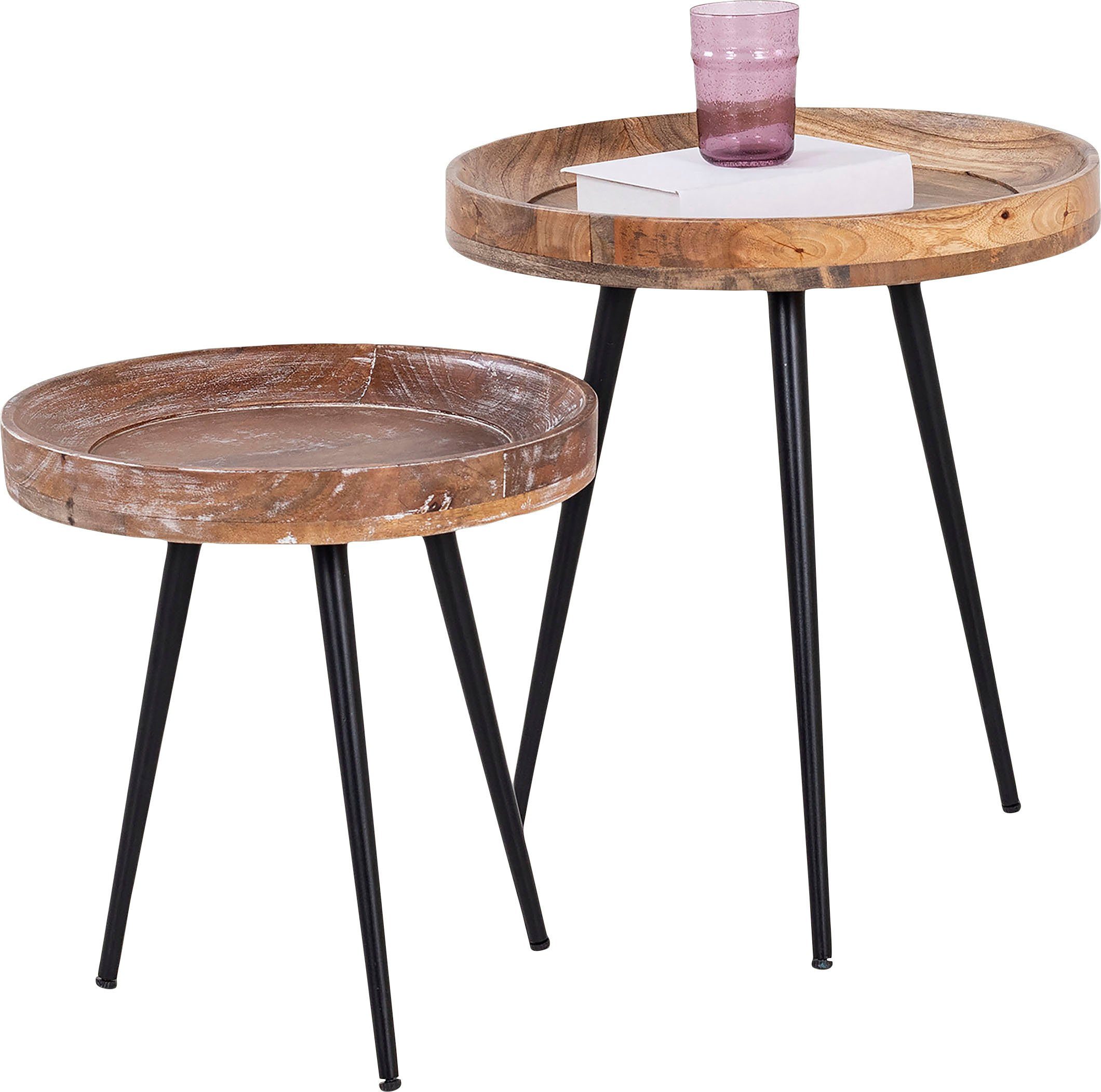 byLIVING Bijzettafel AVA Massief rond tafelblad, diameter 38 of 45 cm