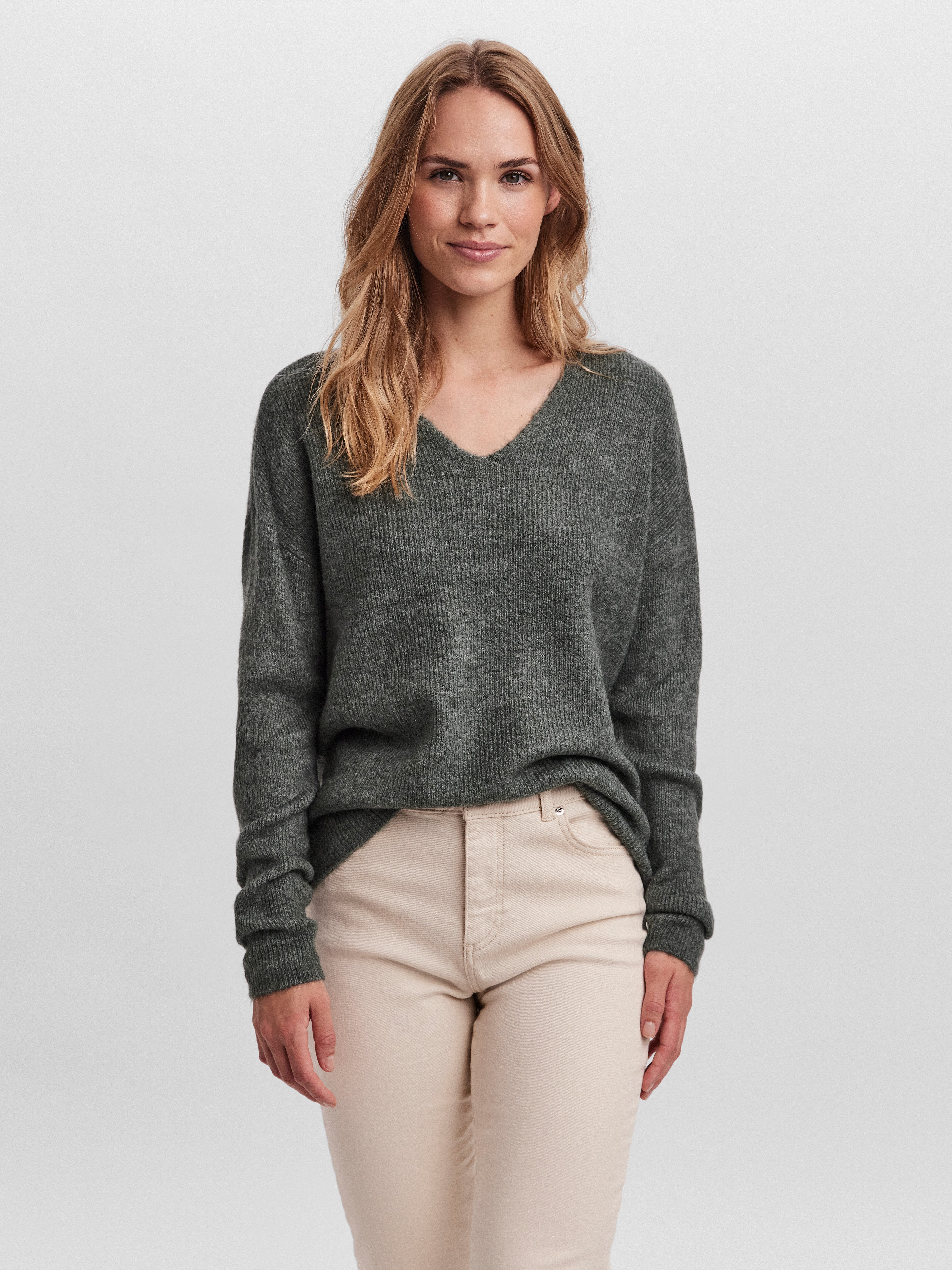 Vero Moda Trui met V-hals VMCREWLEFILE LS V-NECK BLOUSE NOOS