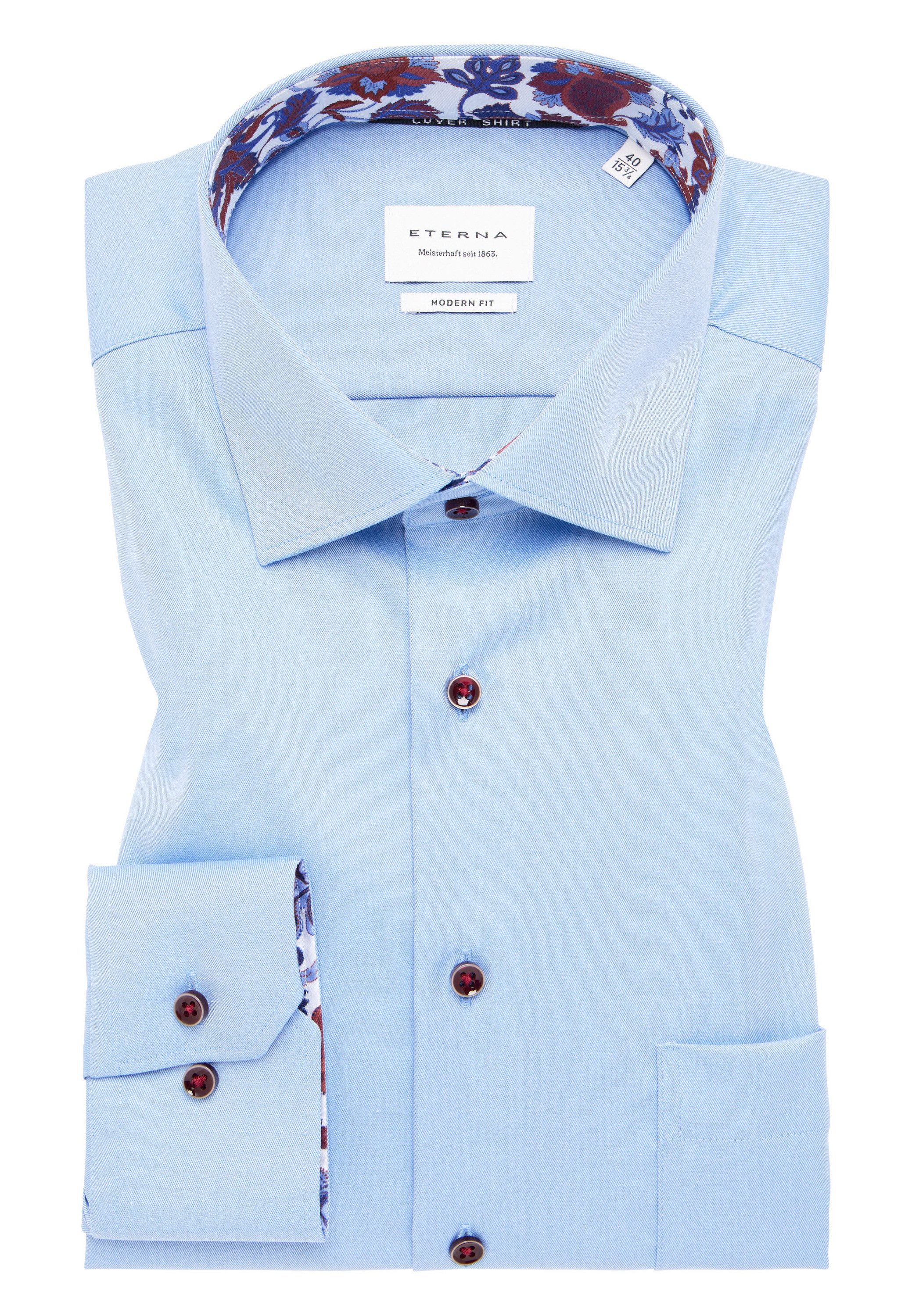 Eterna Overhemd met lange mouwen MODERN FIT NON IRON (strijkvrij)