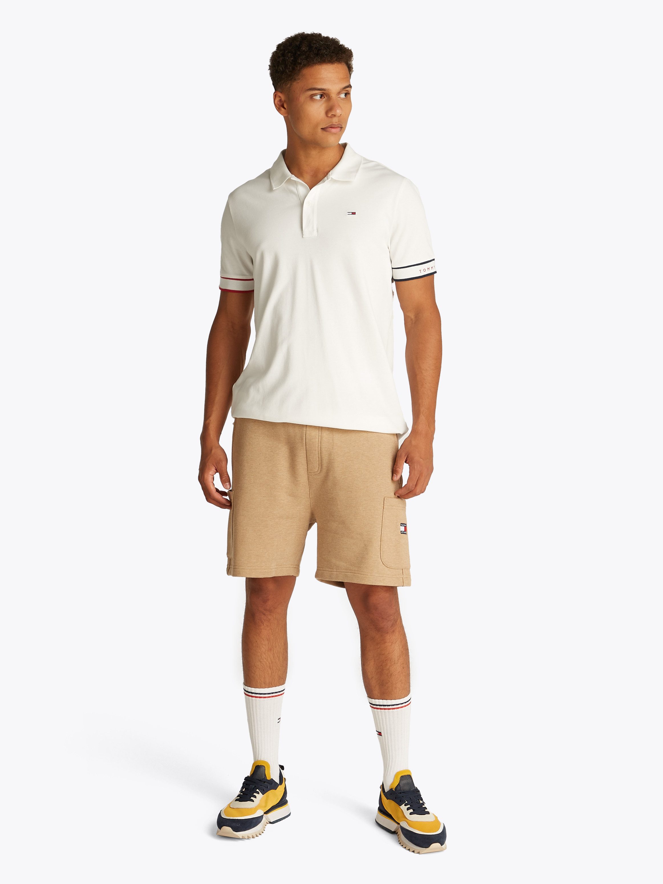 TOMMY JEANS Poloshirt TJM SLIM FLAG CUFF POLO EXT