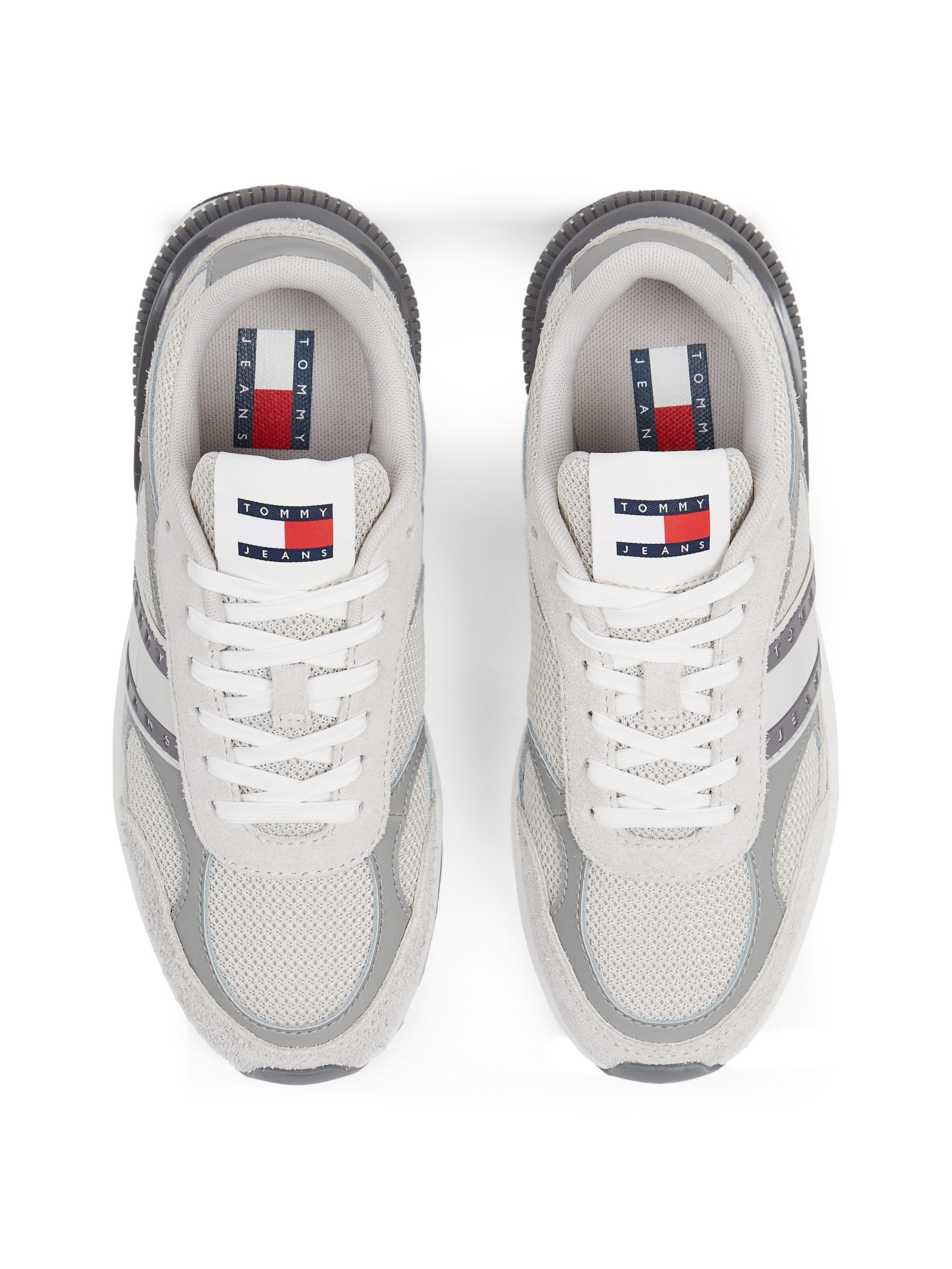 TOMMY JEANS Plateausneakers TJW TECH RUNNER vrijetijdsschoen, lage schoen, veterschoen met contrastafwerkingen