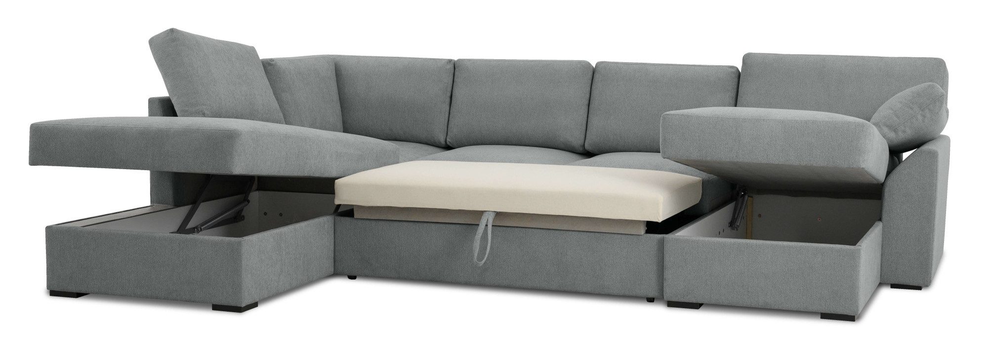Home affaire Zithoek Citry Breedte 309 cm, chenille, bedfunctie, bedlade, U-vorm