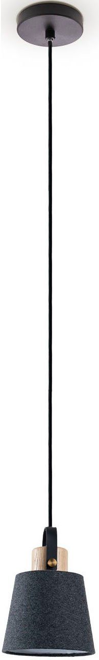 Paco Home Hanglamp MARTA Woonkamer eetkamer industrieel ontwerp E27 stoffen kap 1,5m kabel hanglampen zwart