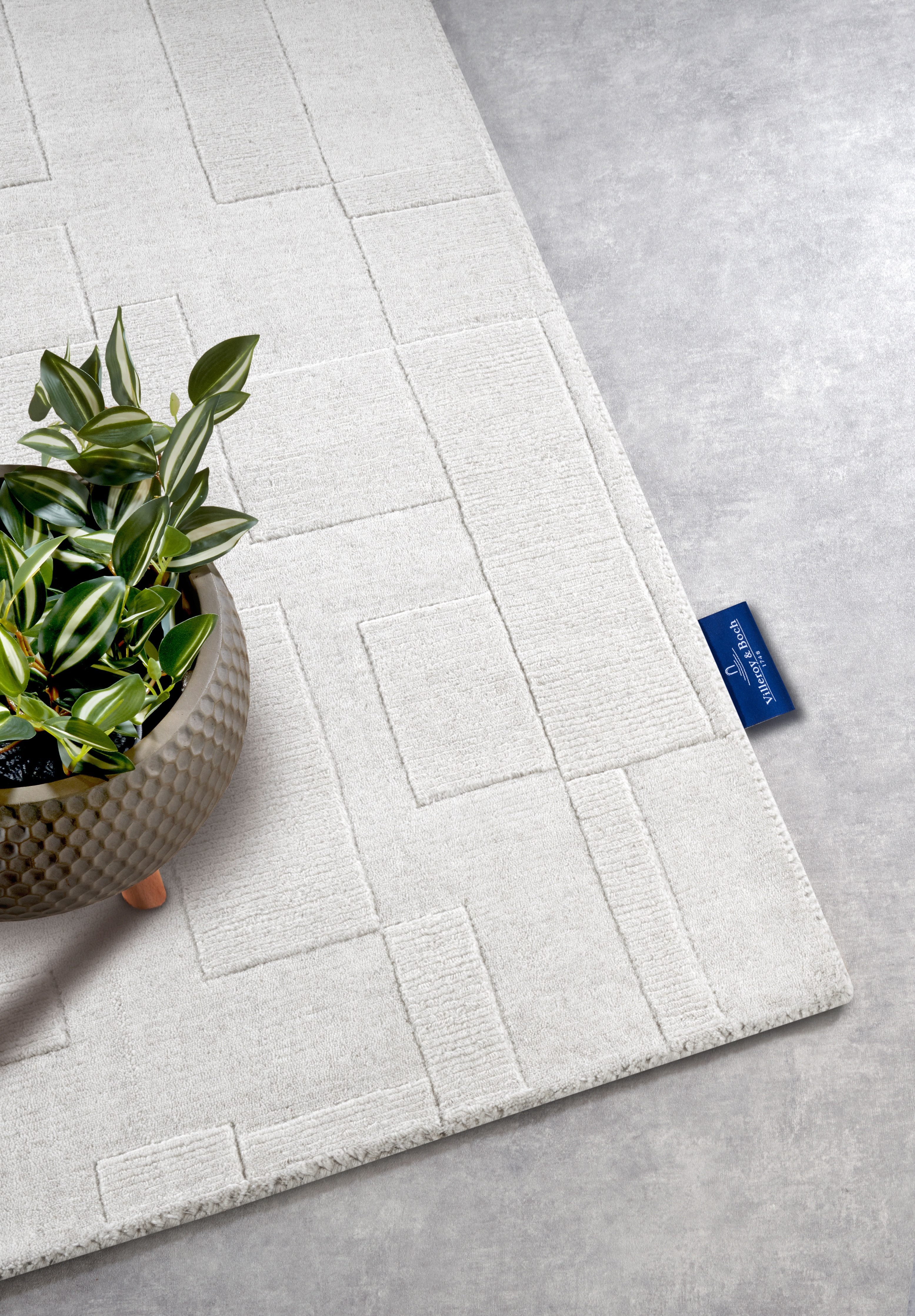 Villeroy & Boch Wollen kleed Wilhelmine Loper, handgeweven, wol, natuur, woonkamer, geometrie, boho