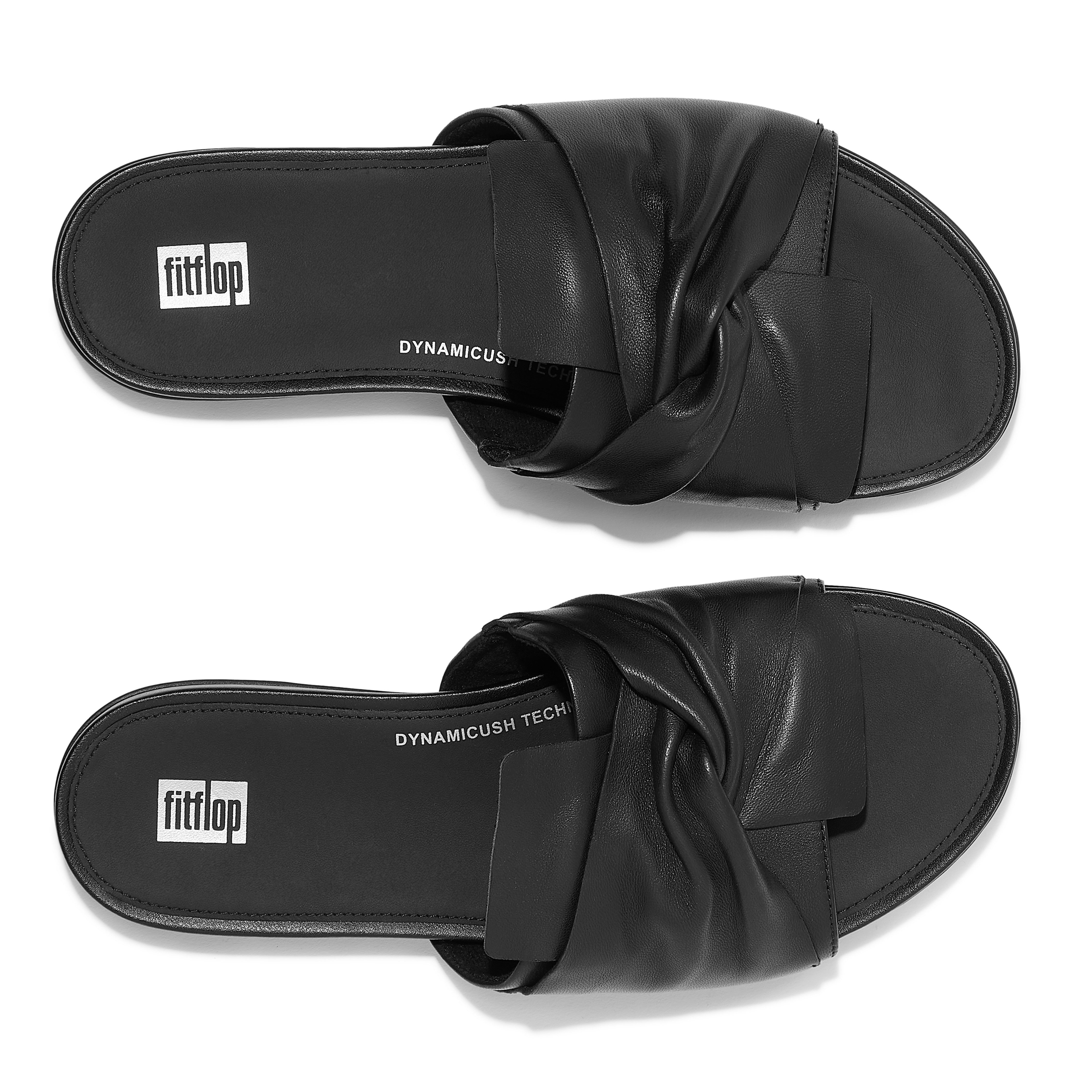 Fitflop Slippers GRACIE SOFT-TWIST LEATHER SLIDES , pool slides, sandaal met dynamicush-technologie