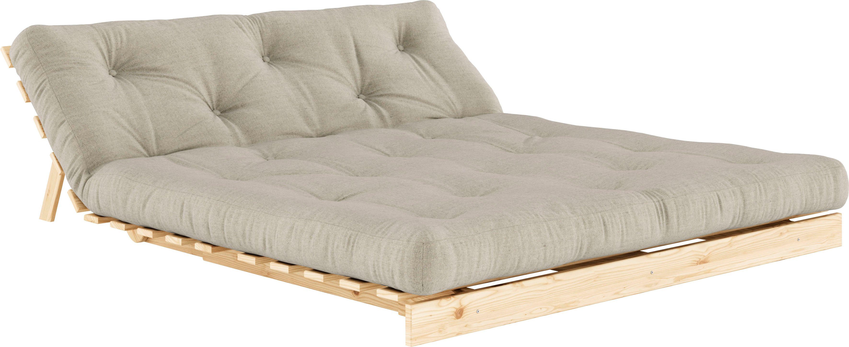 Karup Slaapbank Roots slaapbank, logeerbed, bank incl. futonmatras Ligoppervlak 90/140/160 x200 cm, FSC® gecertificeerd grenenhout