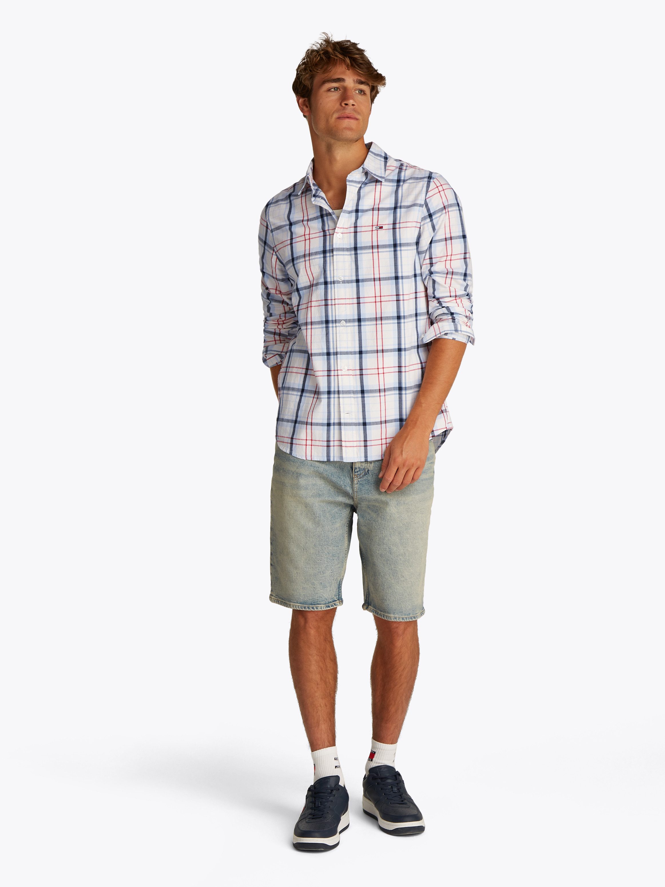 TOMMY JEANS Overhemd met lange mouwen TJM REG POPLIN CHECK LS SHIRT