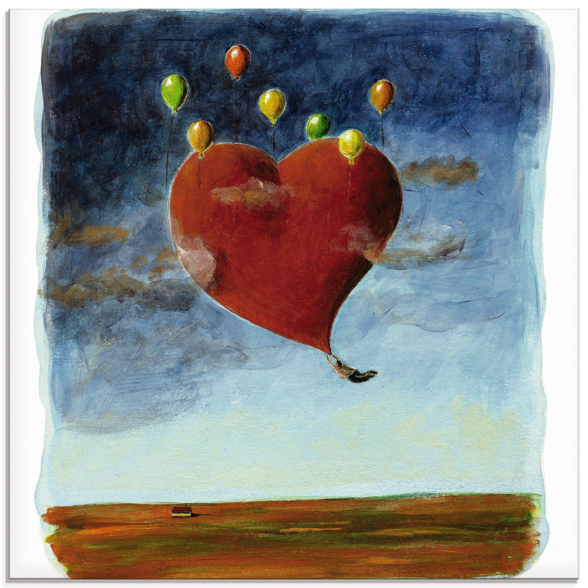 Artland Print op glas Vliegend hart (1 stuk)