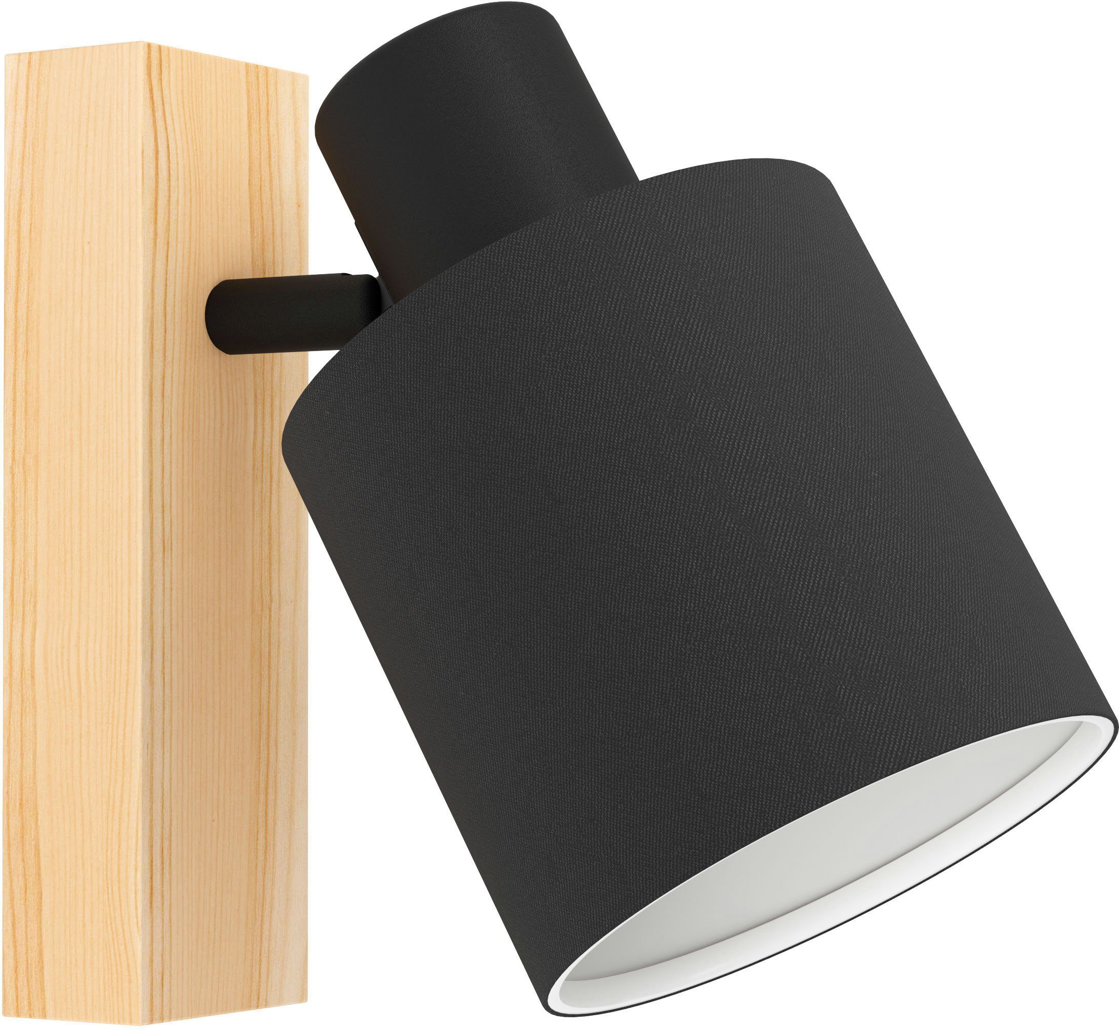 EGLO Plafondspot BATALLAS Plafondspot in bruin en zwart van hout, staal - excl. E27 - 10W (1 stuk) plafondlampen bruin