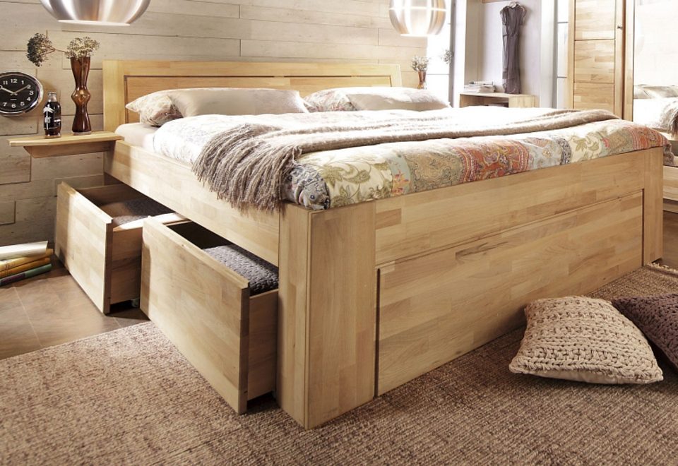 Home affaire Massief houten ledikant SABRINA Bed met bergruimte met hoge stabiliteit, inclusief laden