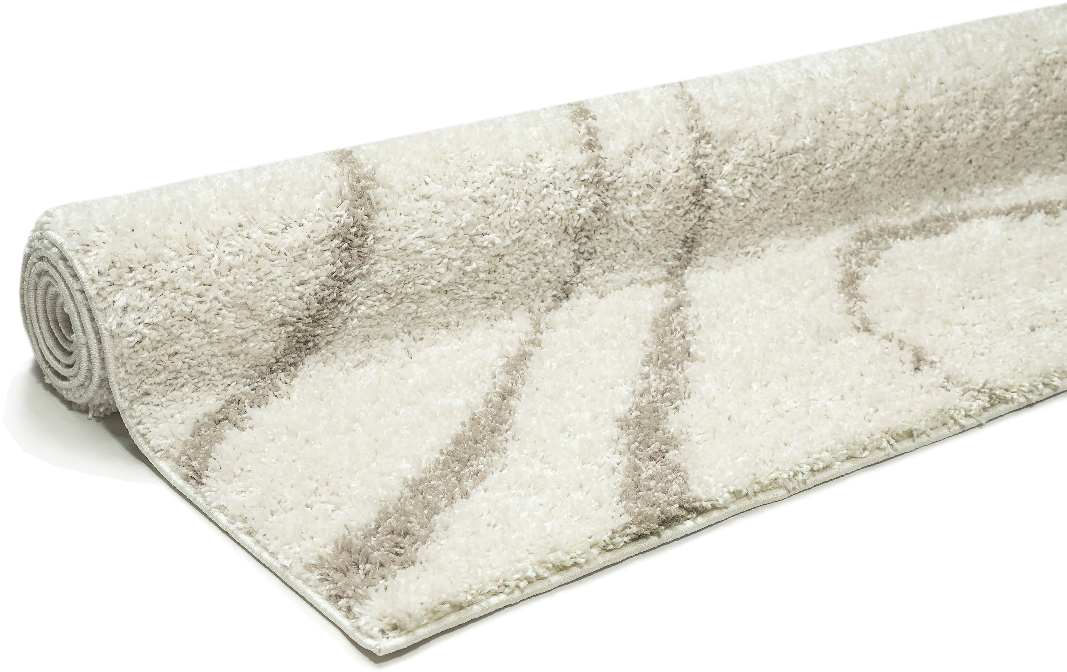 Home affaire Hoogpolig vloerkleed Nano modern golfdessin, hoge pool, bijzonder zachte pool