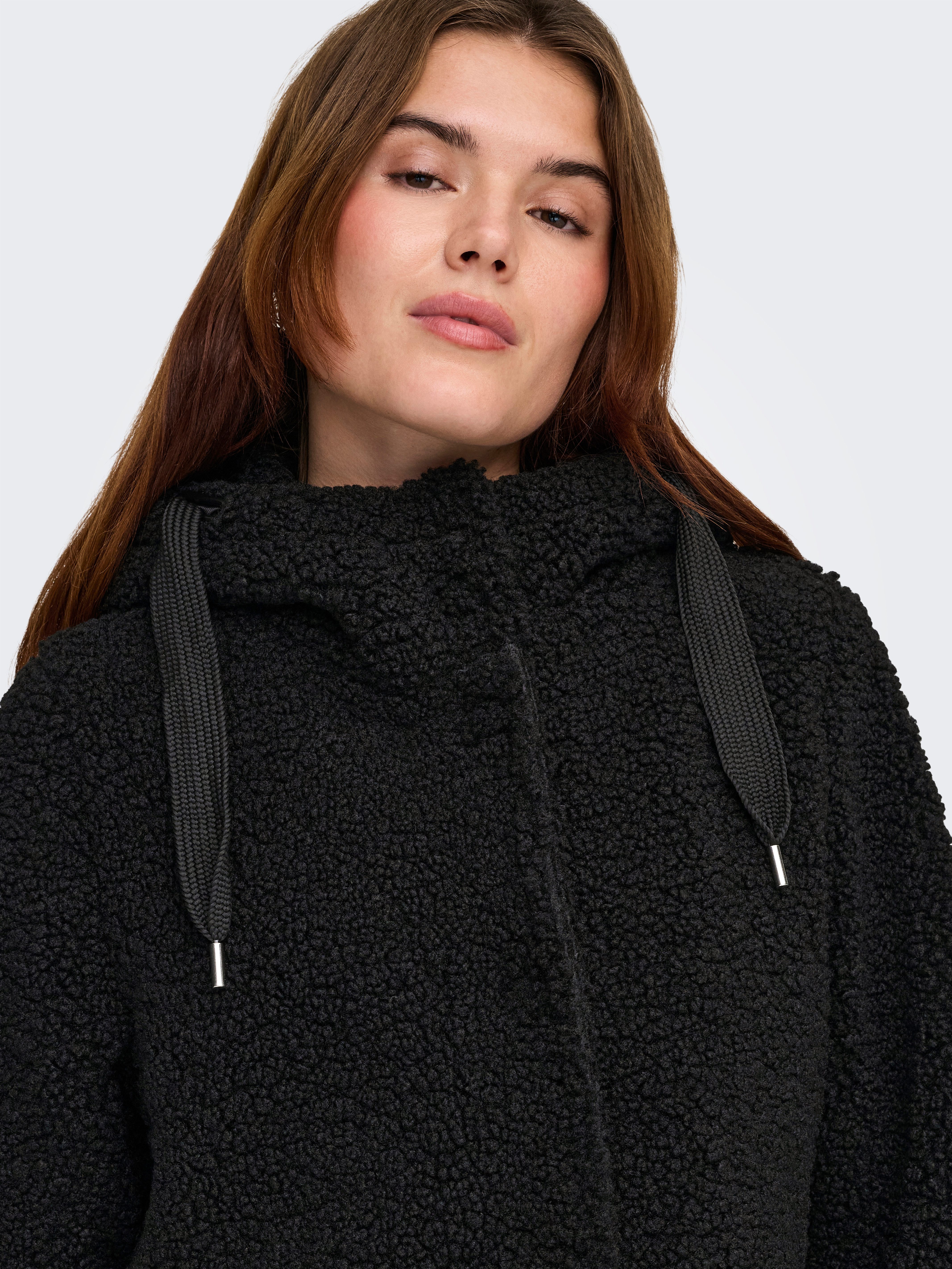 Only Korte jas ONLMINA CURLY TEDDY COAT OTW