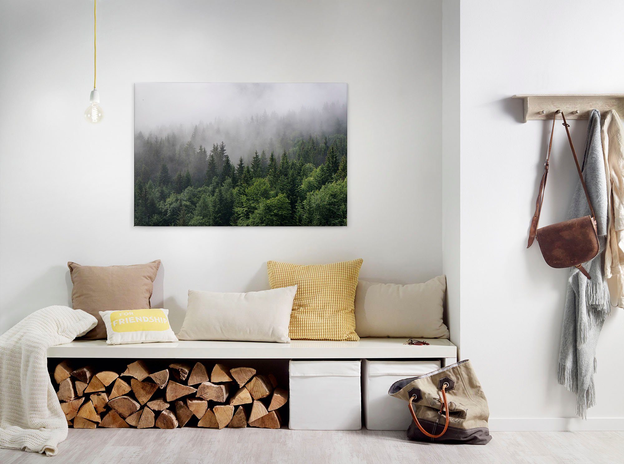 A.S. Création Artprint op linnen Foggy Fir Trees