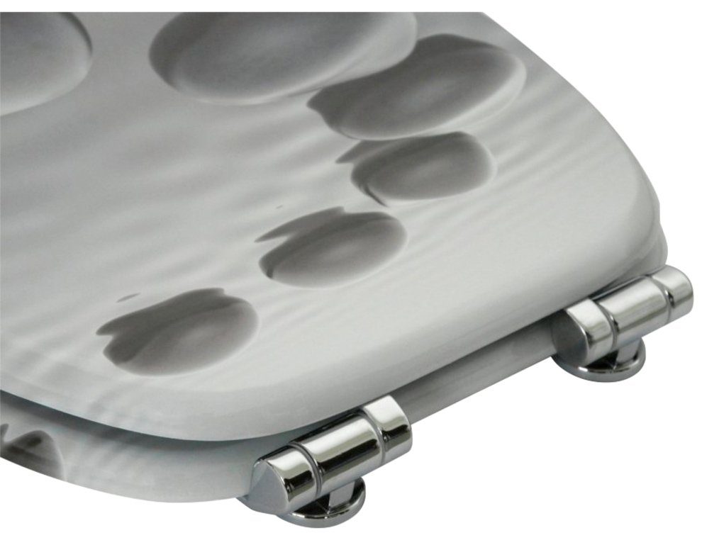Sanilo Set badkameraccessoires Black Stones bestaand uit toiletzitting, badmat en wastafelplug (complete set, 3-delig)