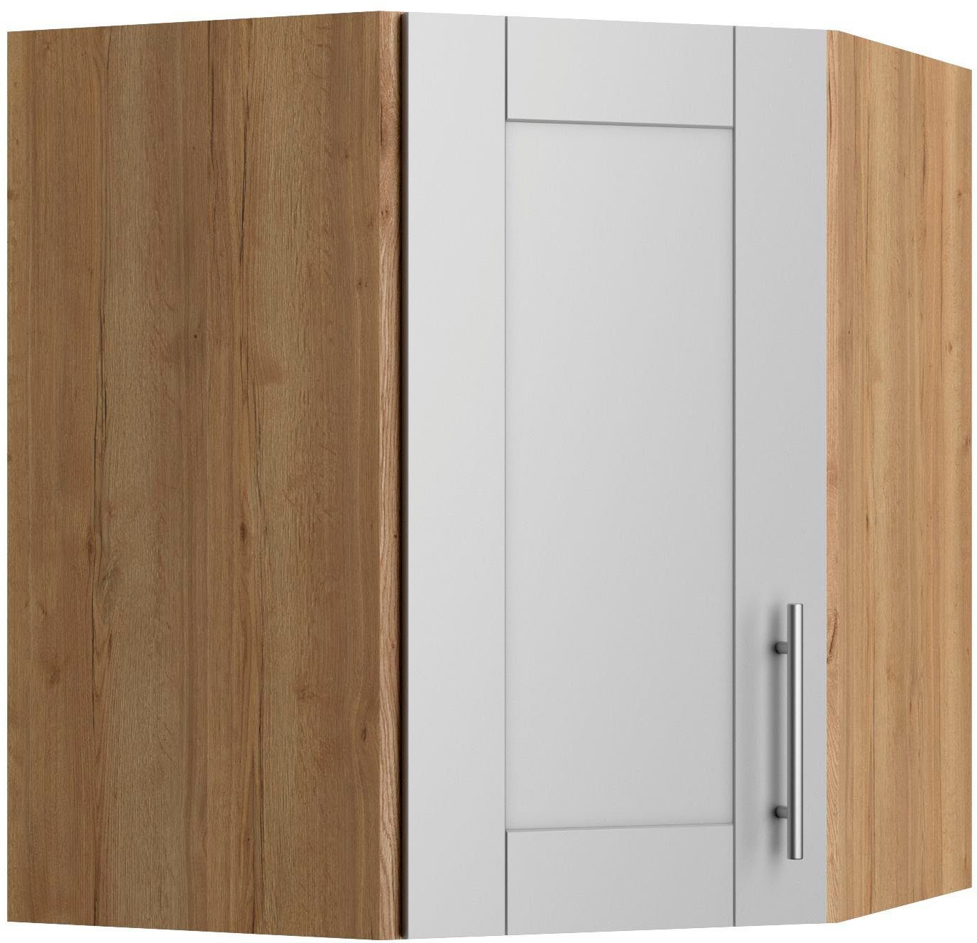 OPTIFIT Hangend hoekkastje Ahus Breedte 60x60 cm hangkasten grijs