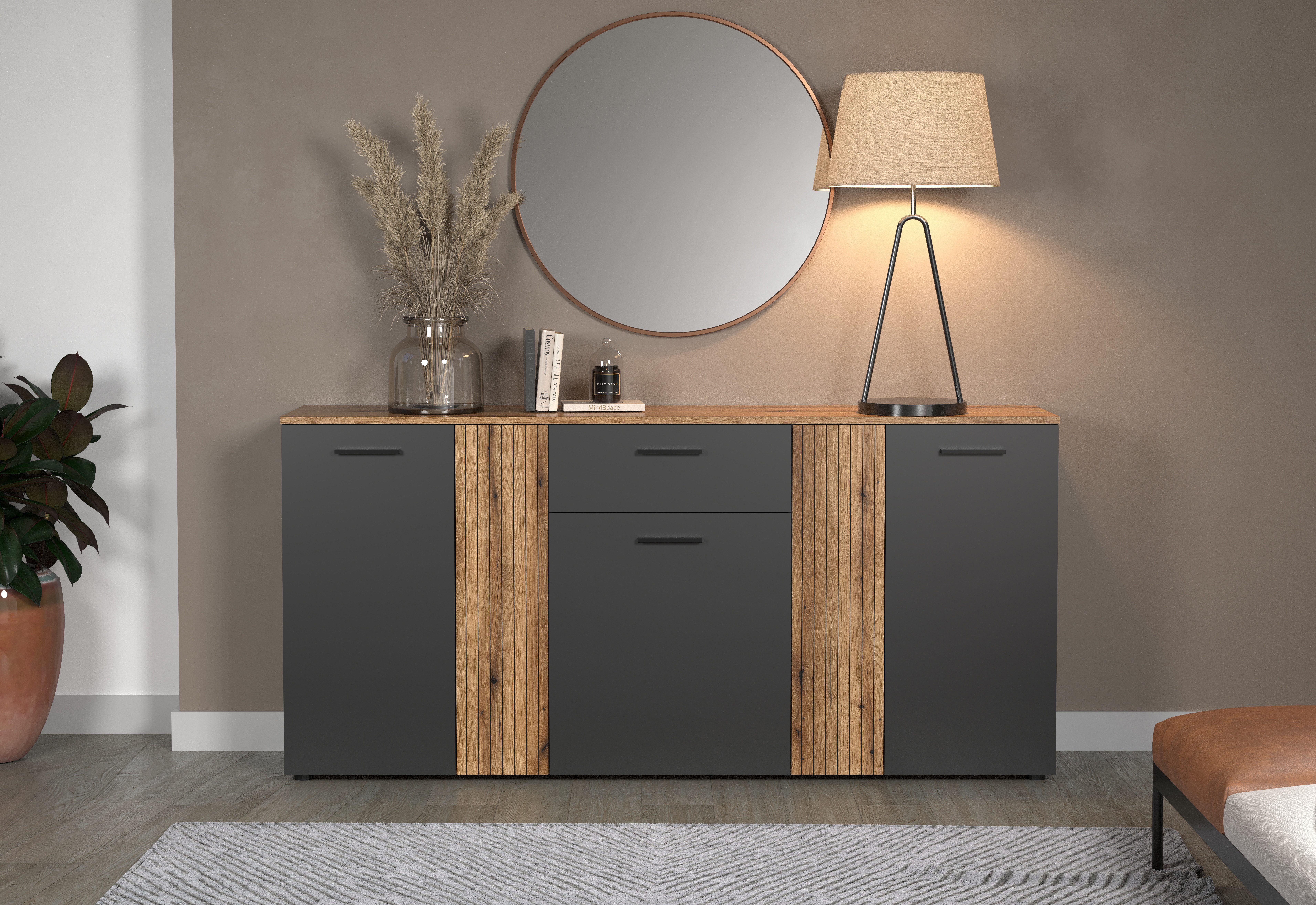 INOSIGN Kast Estepona Sideboard met aanpasbare deuren met groefontwerp