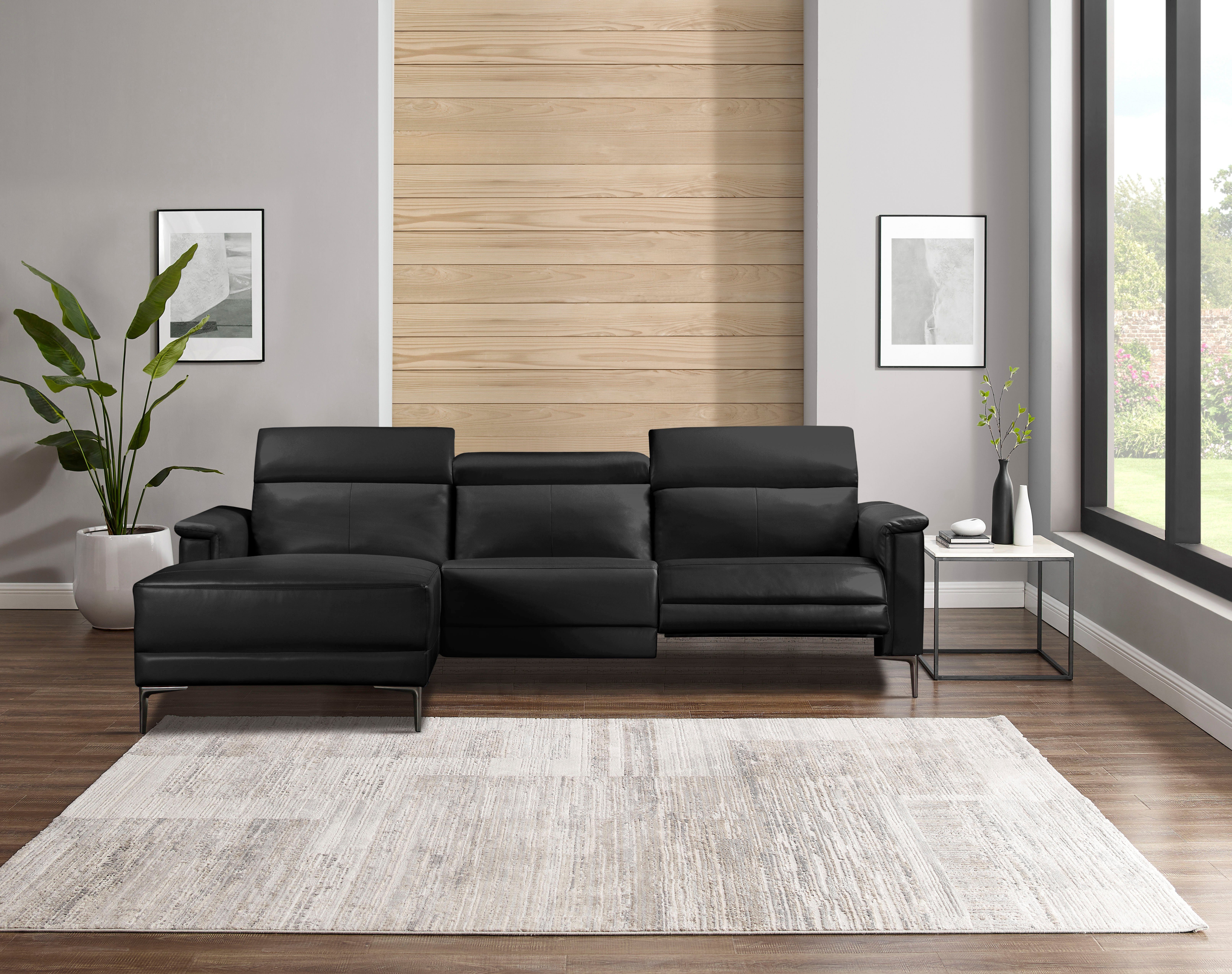 Places of Style Hoekbank Lund, L-vorm, 261 cm, handmatige of elektrische relaxfunctie (met USB-A)