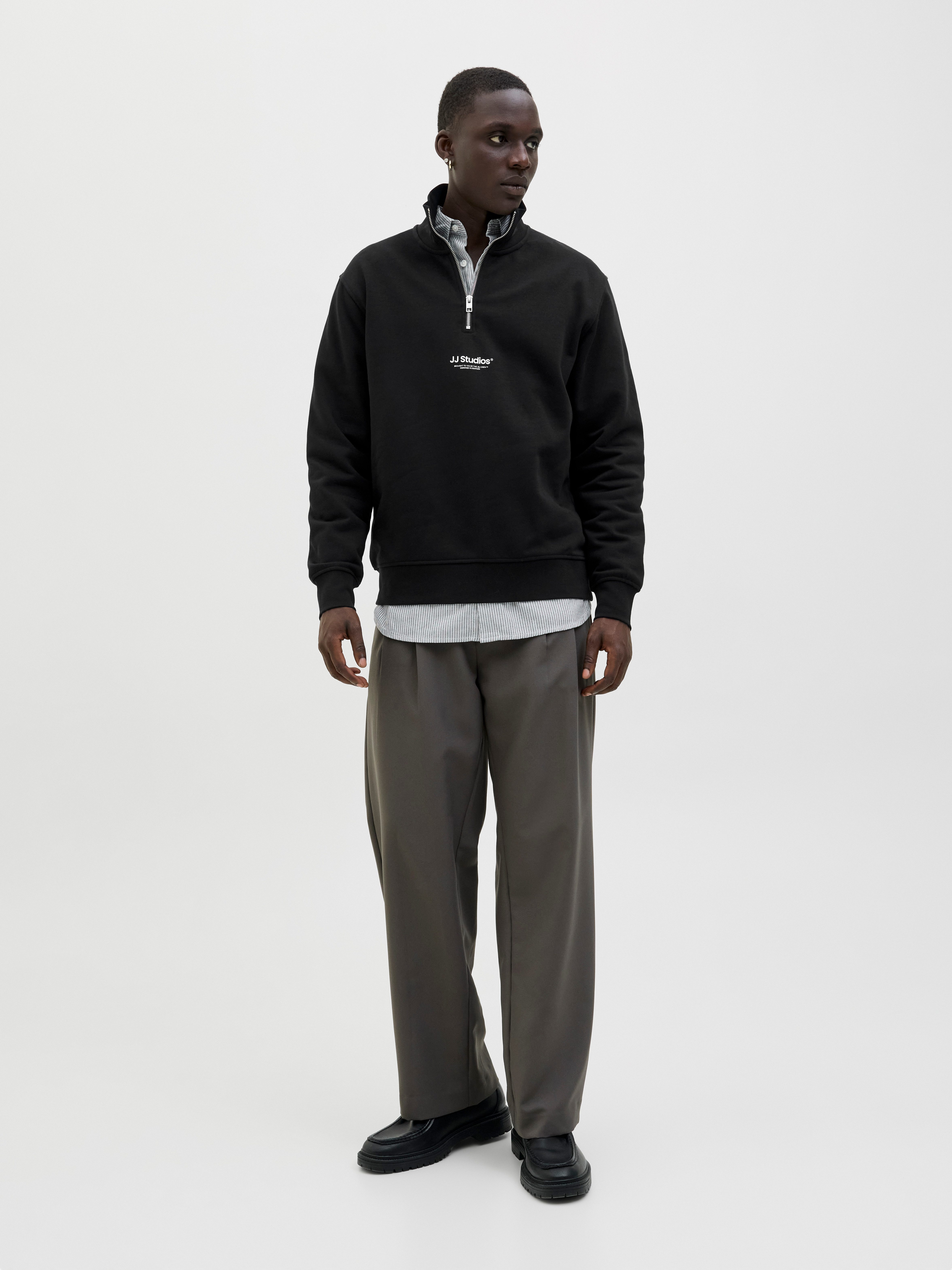 Jack & Jones Sweatshirt JJESOHO SWEAT QUARTER ZIP HN NOOS