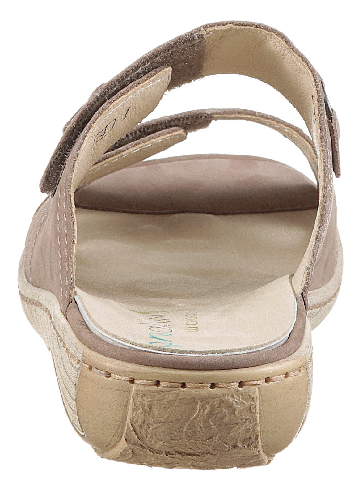 Waldläufer Slippers Garda , sleehak, zomerschoen, pantoffels met juwelenapplicatie, wijdte g