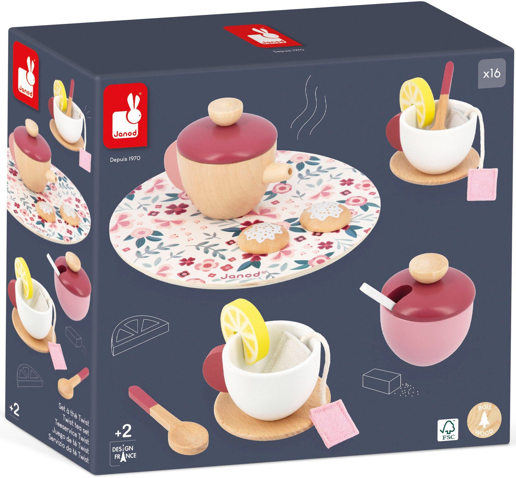 Janod Speelservies Theeservies - twist FSC®- beschermt bos - wereldwijd