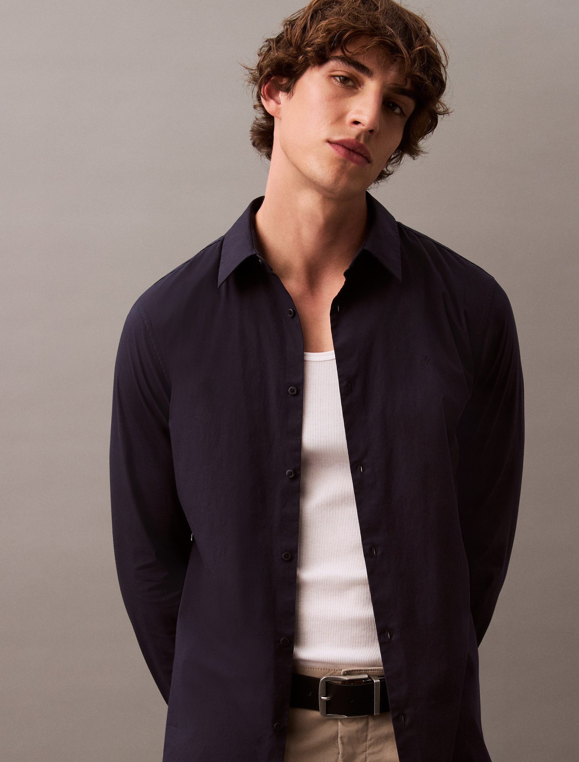 Calvin Klein Overhemd met lange mouwen LS SOLID STRETCH SLIM SHIRT