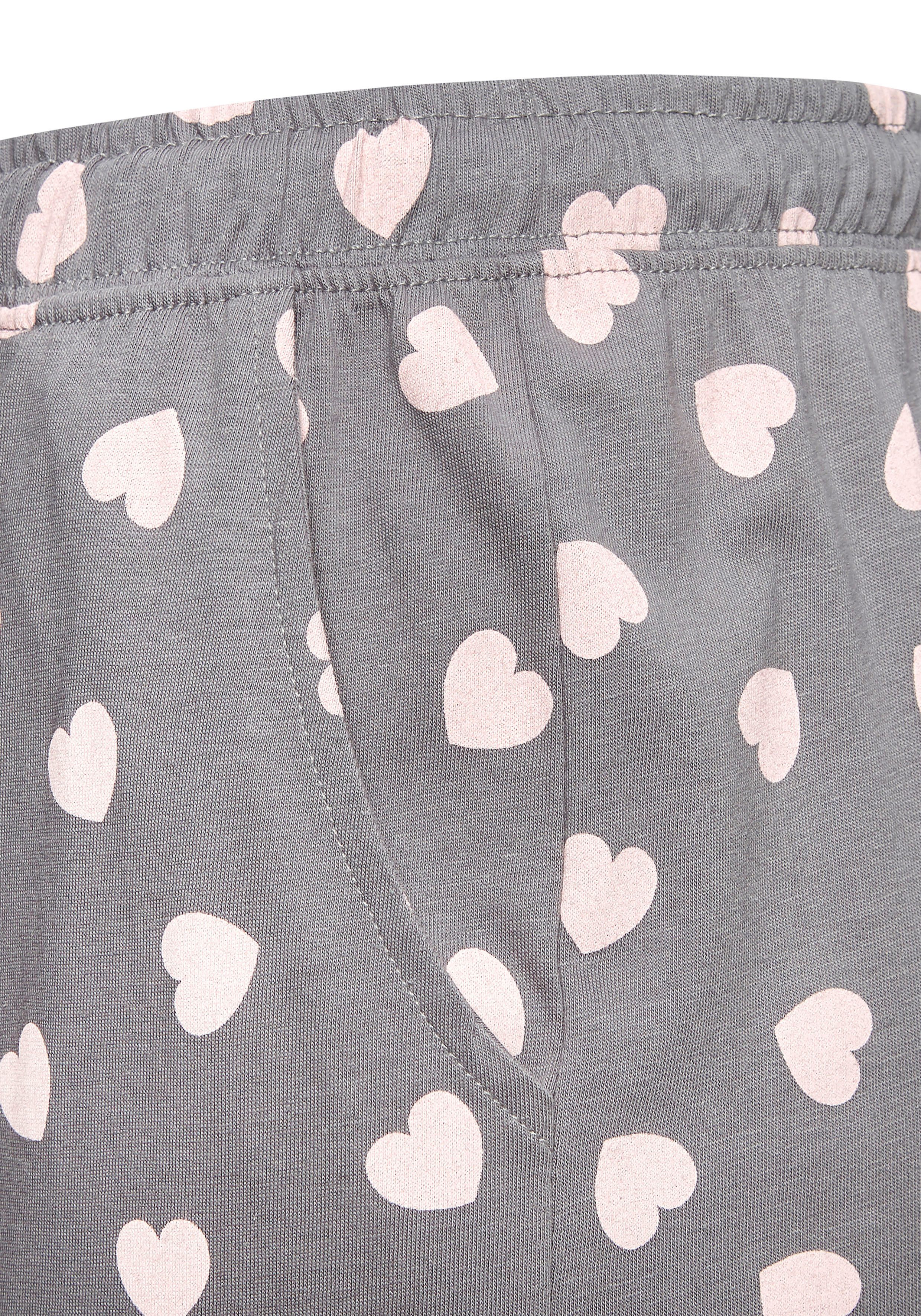 Vivance Dreams Shortama met schattig hartjespatroon (voordeelset, 4-delig)
