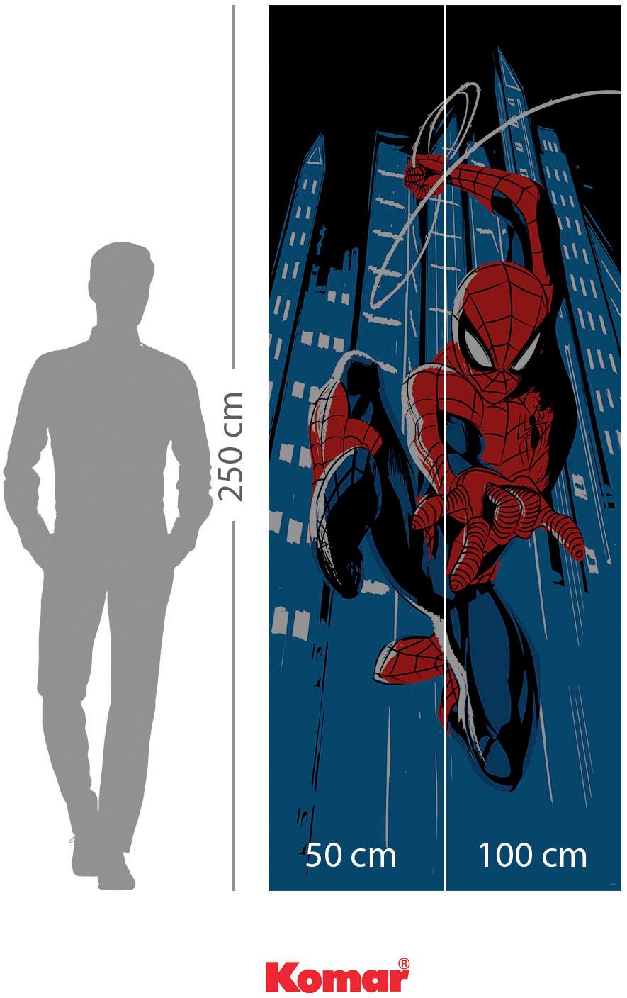 Komar Fotobehang Digitale print vlies - Spider-Man Rooftop-Rockin‘ - Afmeting 100 x 250 cm (1 stuk)