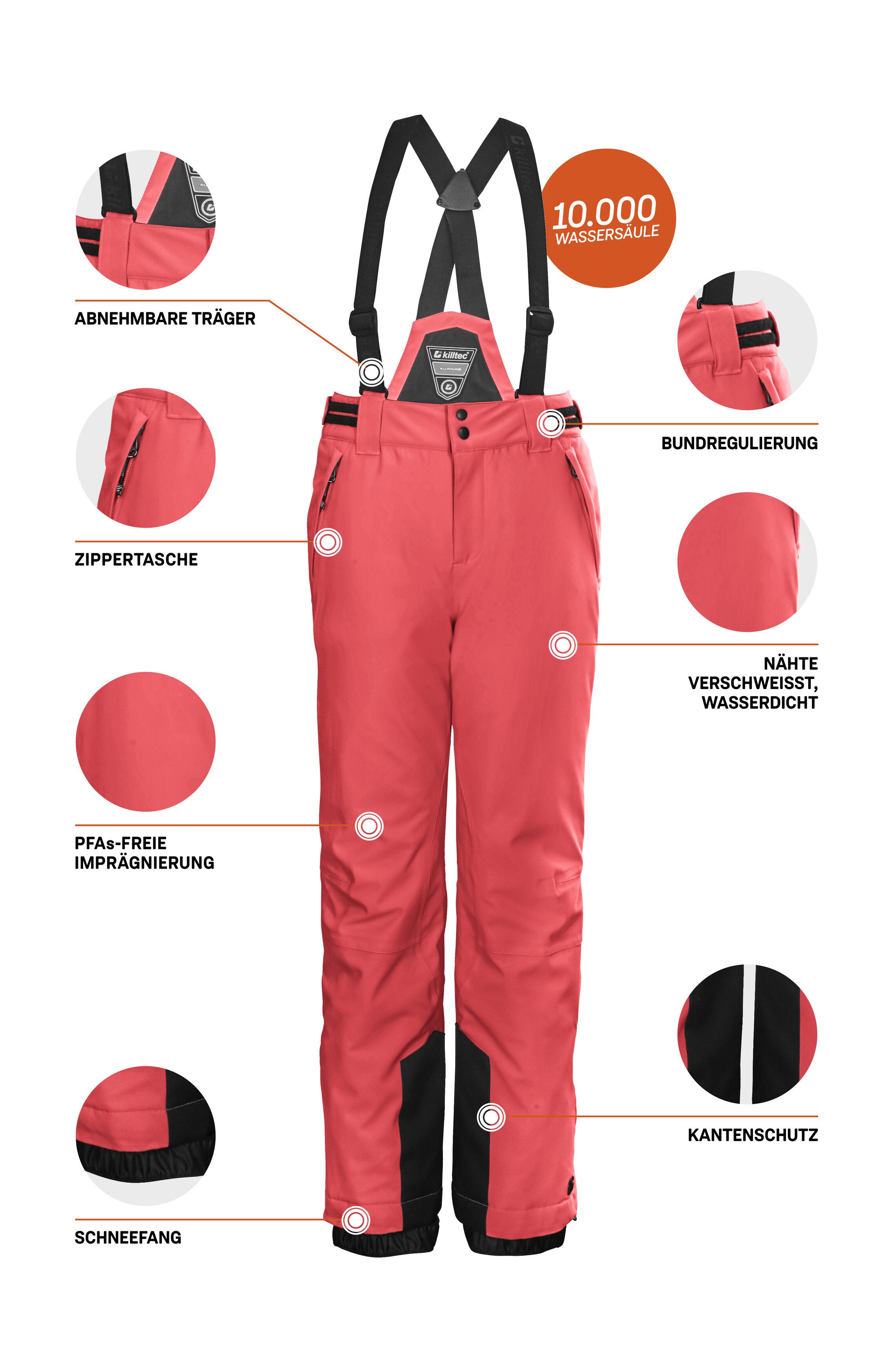 Killtec Skibroek KSW 77 GRLS SKI PNTS waterdicht, ademend, afneembare bretels, verstevigde zijband