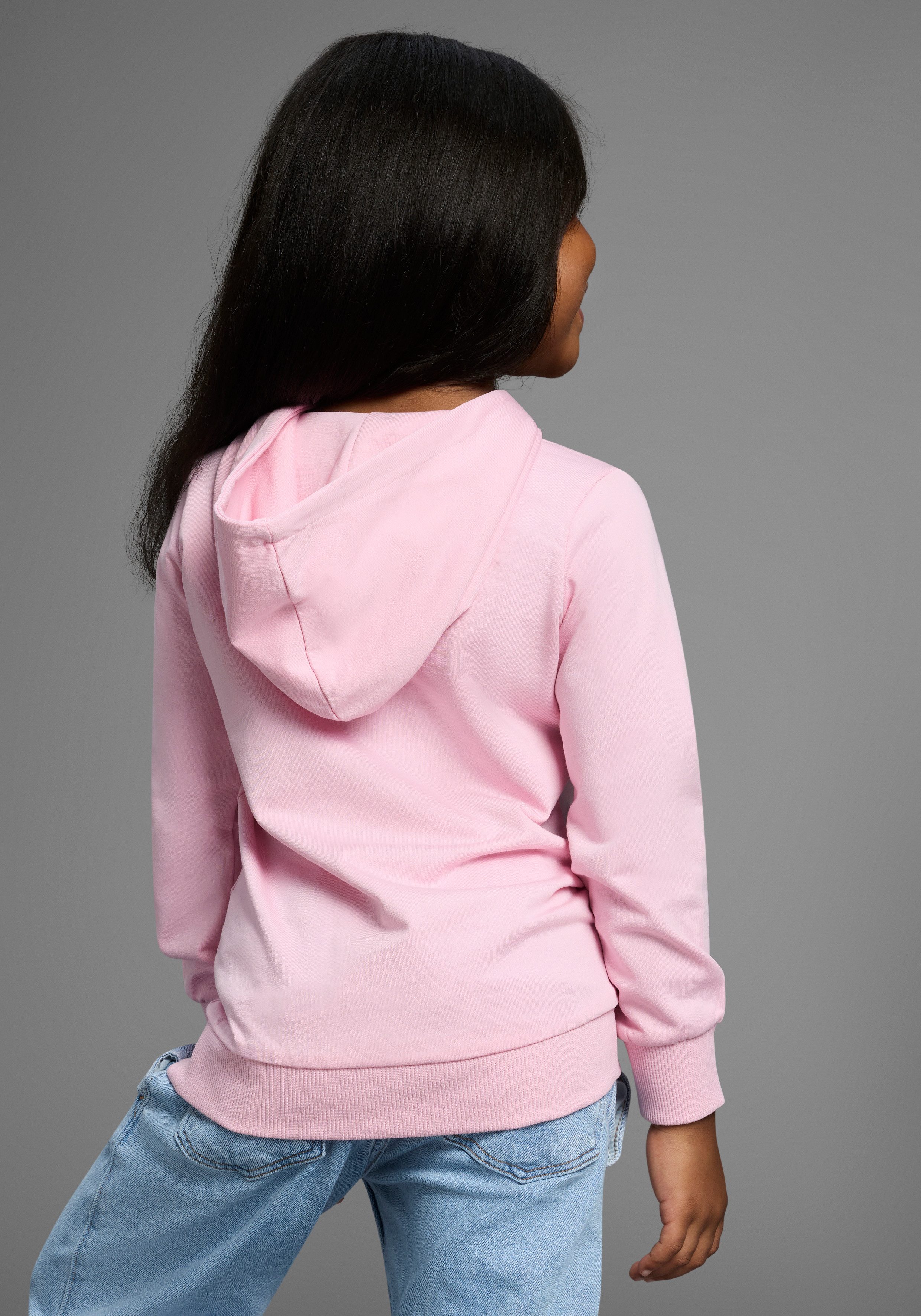 KIDSWORLD Hoodie Long sweatshirt with cute unicorn Lange mouwen, basic pasvorm, bedrukt, met capuchon, van katoen
