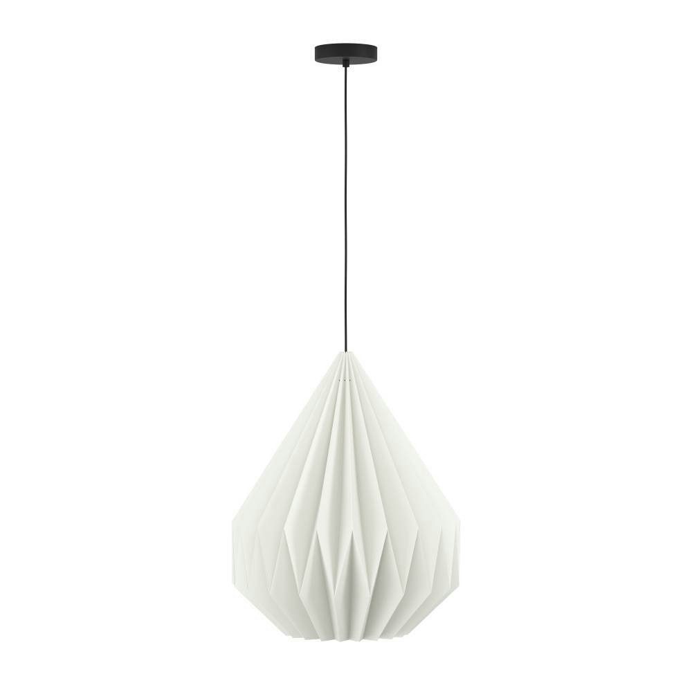 EGLO Hanglamp MINTING hanglamp, metaal in zwart, papier in wit, Ø 45 cm (1 stuk)