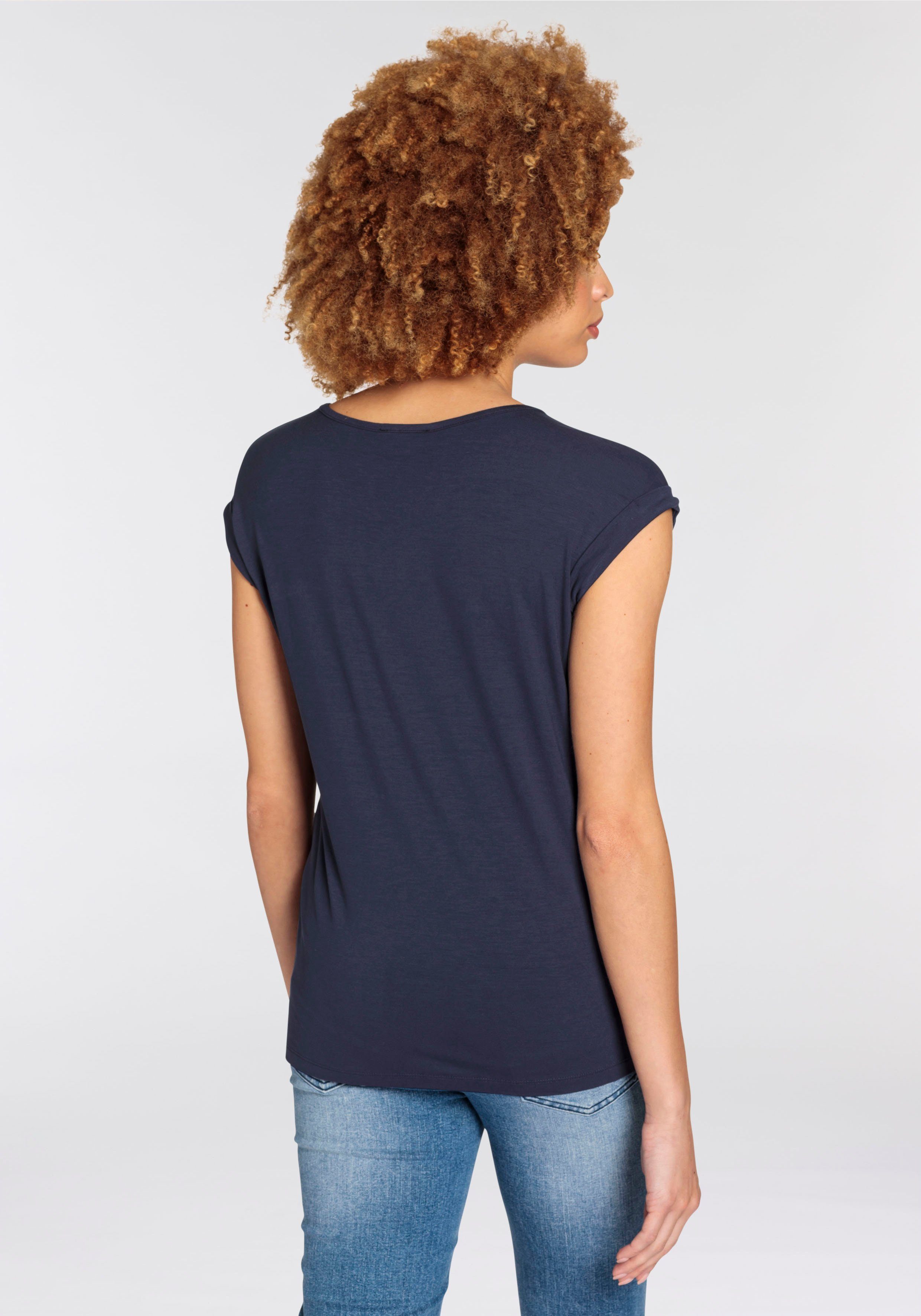 Boysen's Shirt met ronde hals met grote print op de voorkant met bronzen elementen - nieuwe collectie
