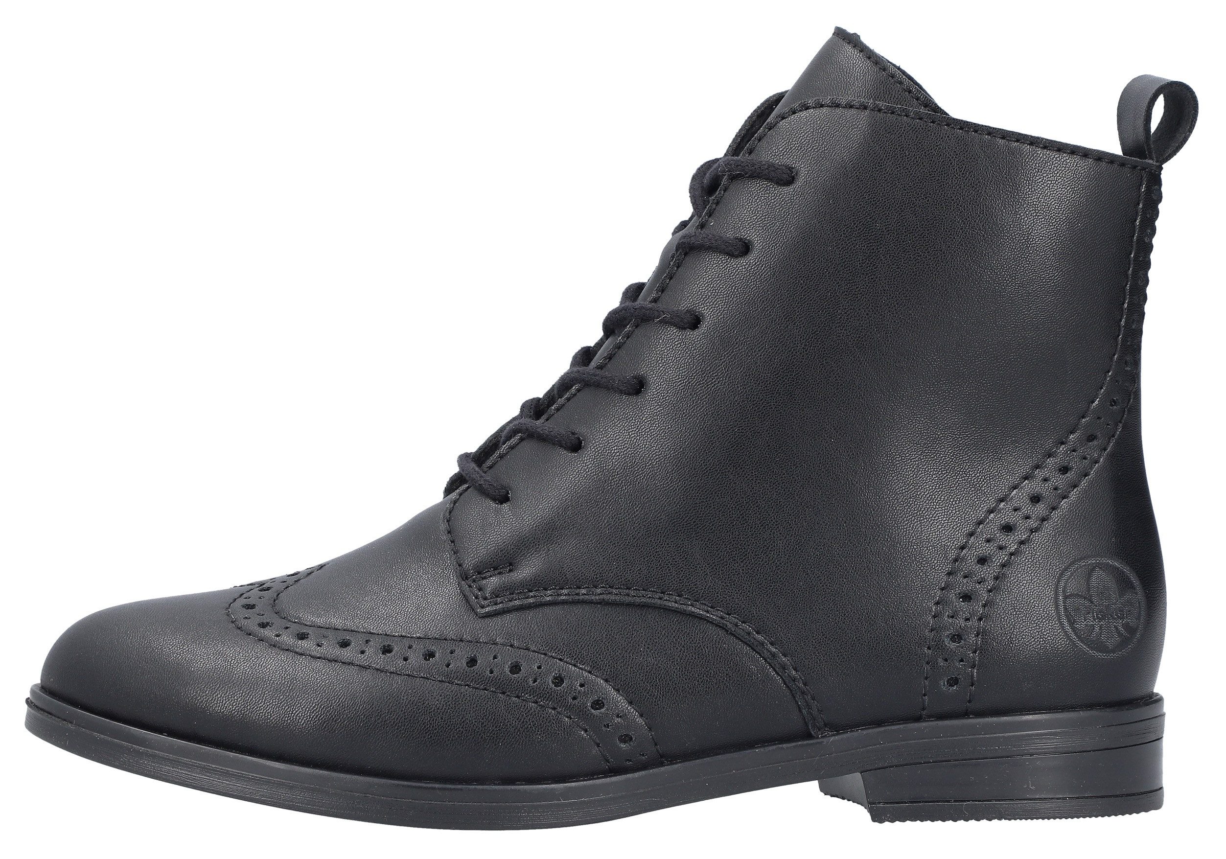 Rieker Veterlaarsjes , veterschoenen, blokhak, met aanhaallus