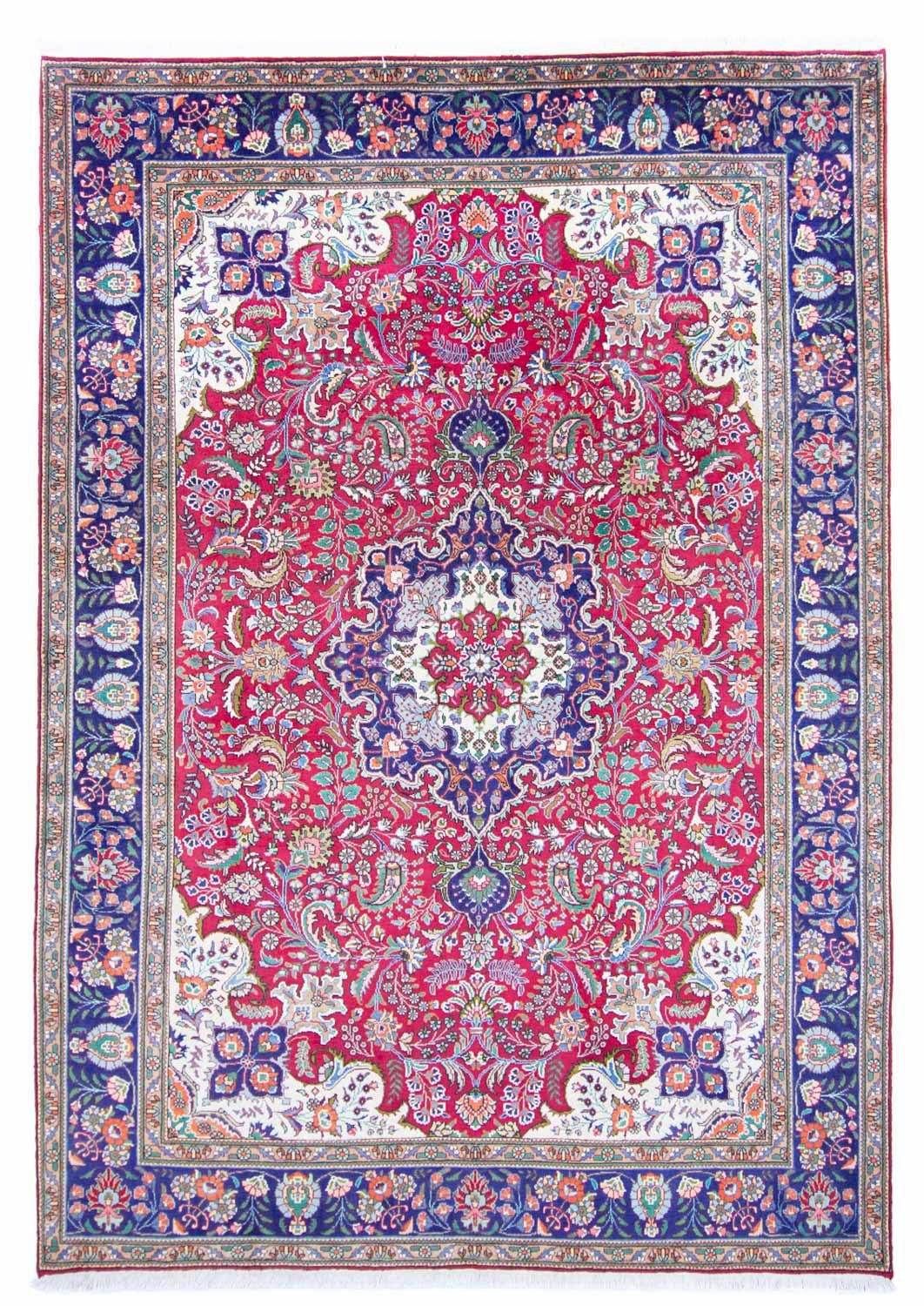 morgenland Wollen kleed Tabriz medaillon rosso 290 x 203 cm Uniek exemplaar met certificaat