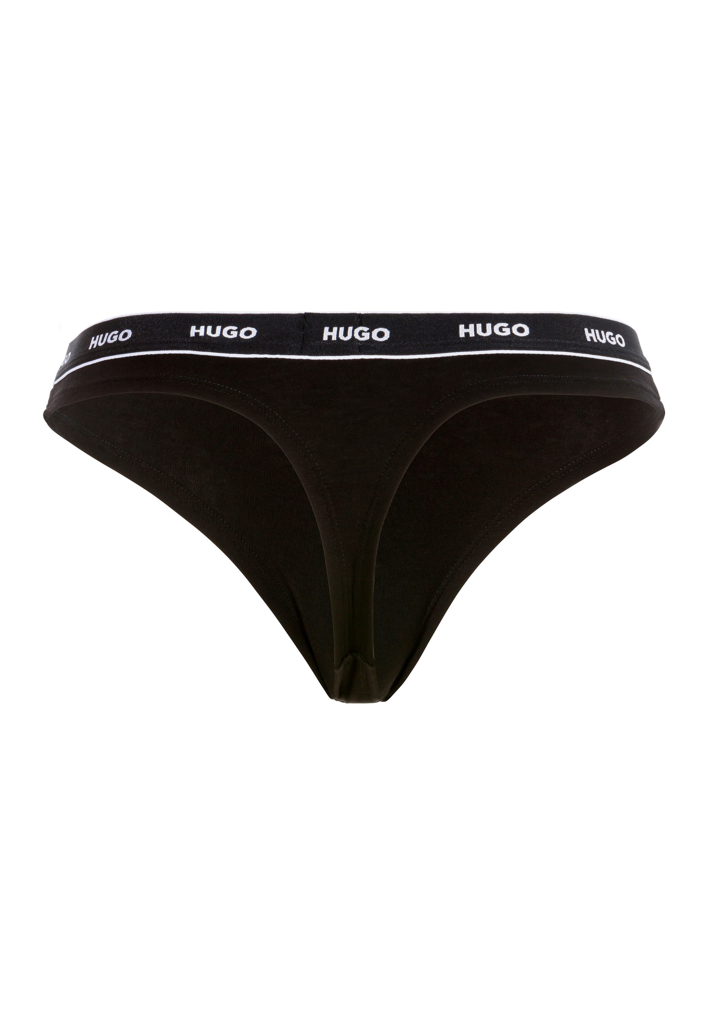 HUGO underwear String THONG STRIPE PYP 10 met boss opdruk op de tailleband