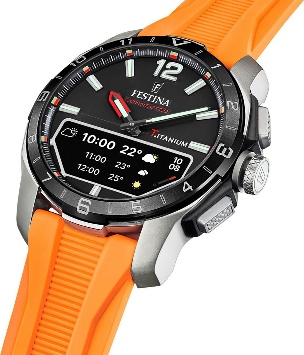 Festina Smartwatch Connected D Quartzhorloge, horloge, herrenuur, stappenteller, wereldtijd, stopwatchfunctie
