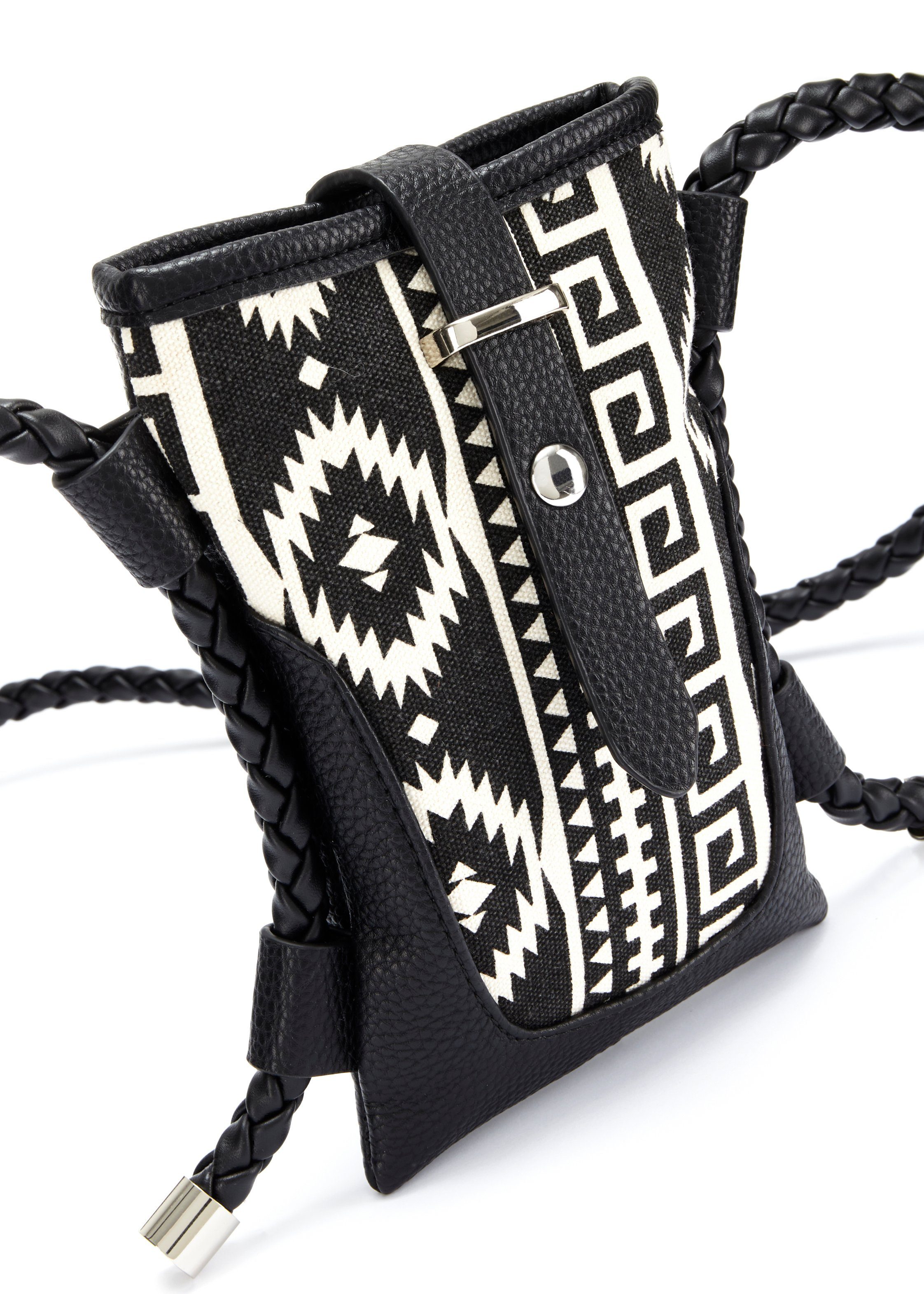 Lascana Schoudertas in etno-look, telefoontas, minibag, crossbody vegan