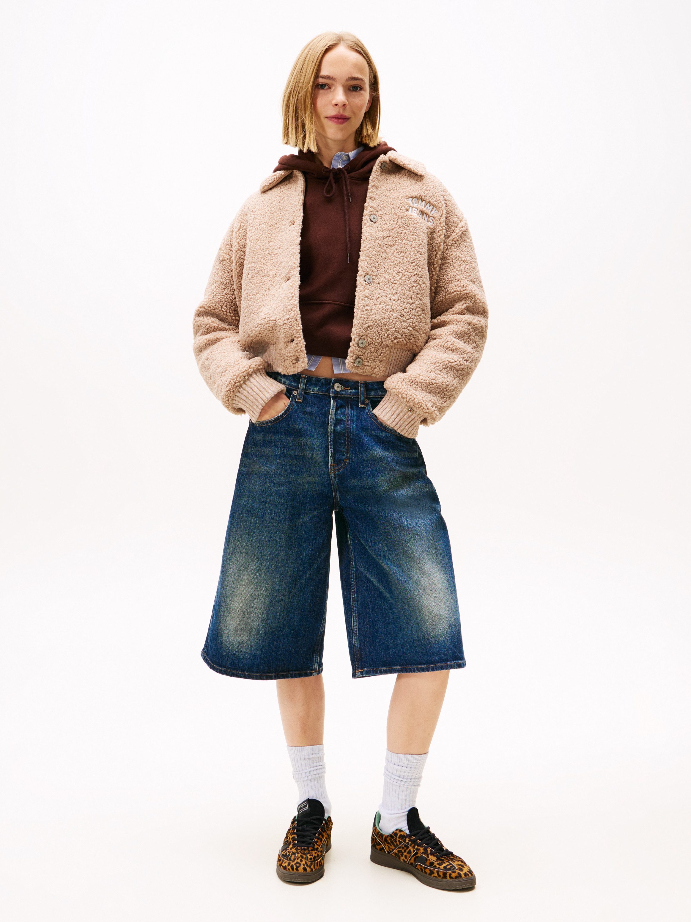 TOMMY JEANS Pluchen jack TJW TEDDY VARSITY BOMBER