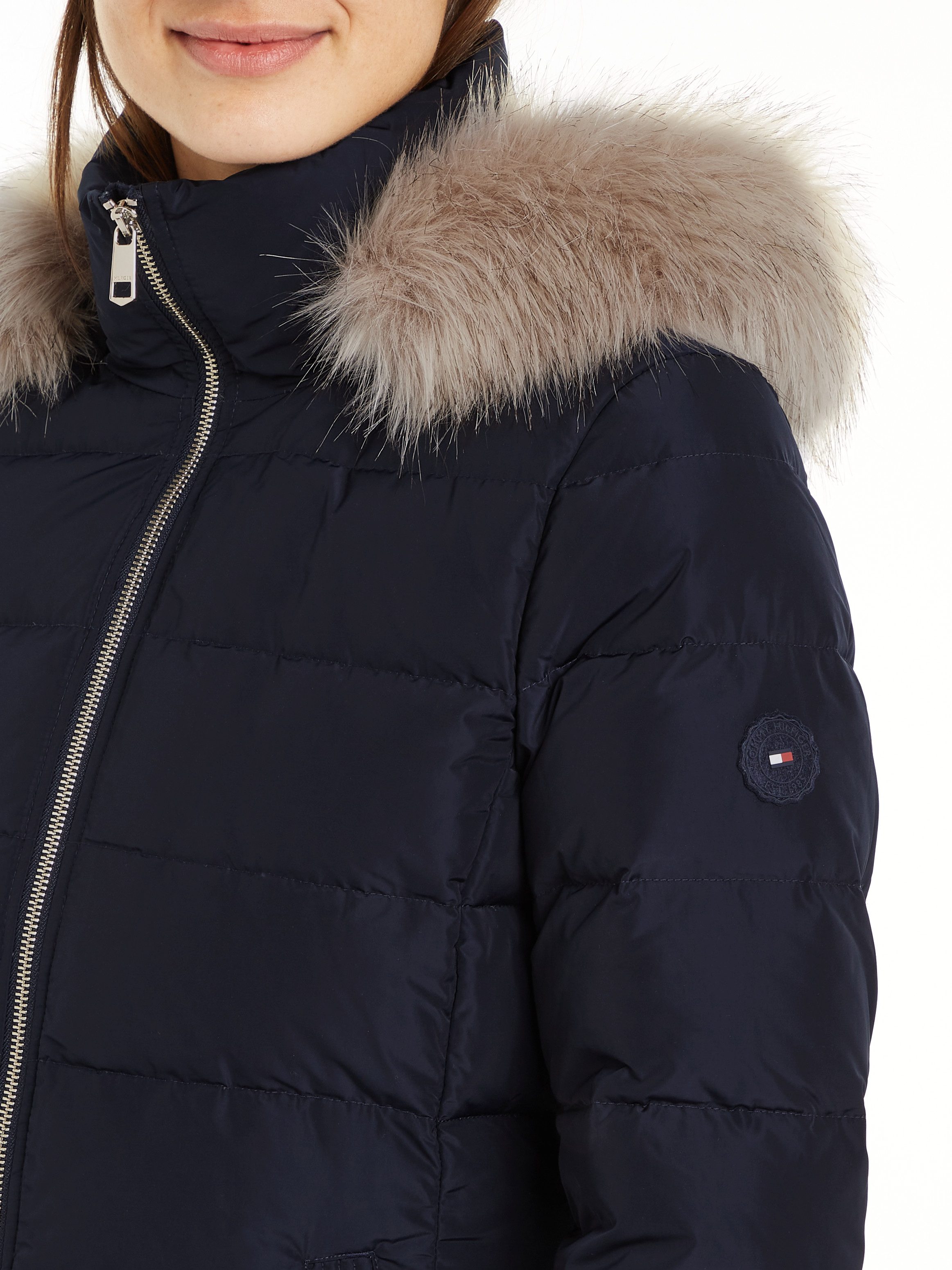 Tommy Hilfiger Gewatteerde jas HERITAGE DOWN TYRA COAT WITH FUR