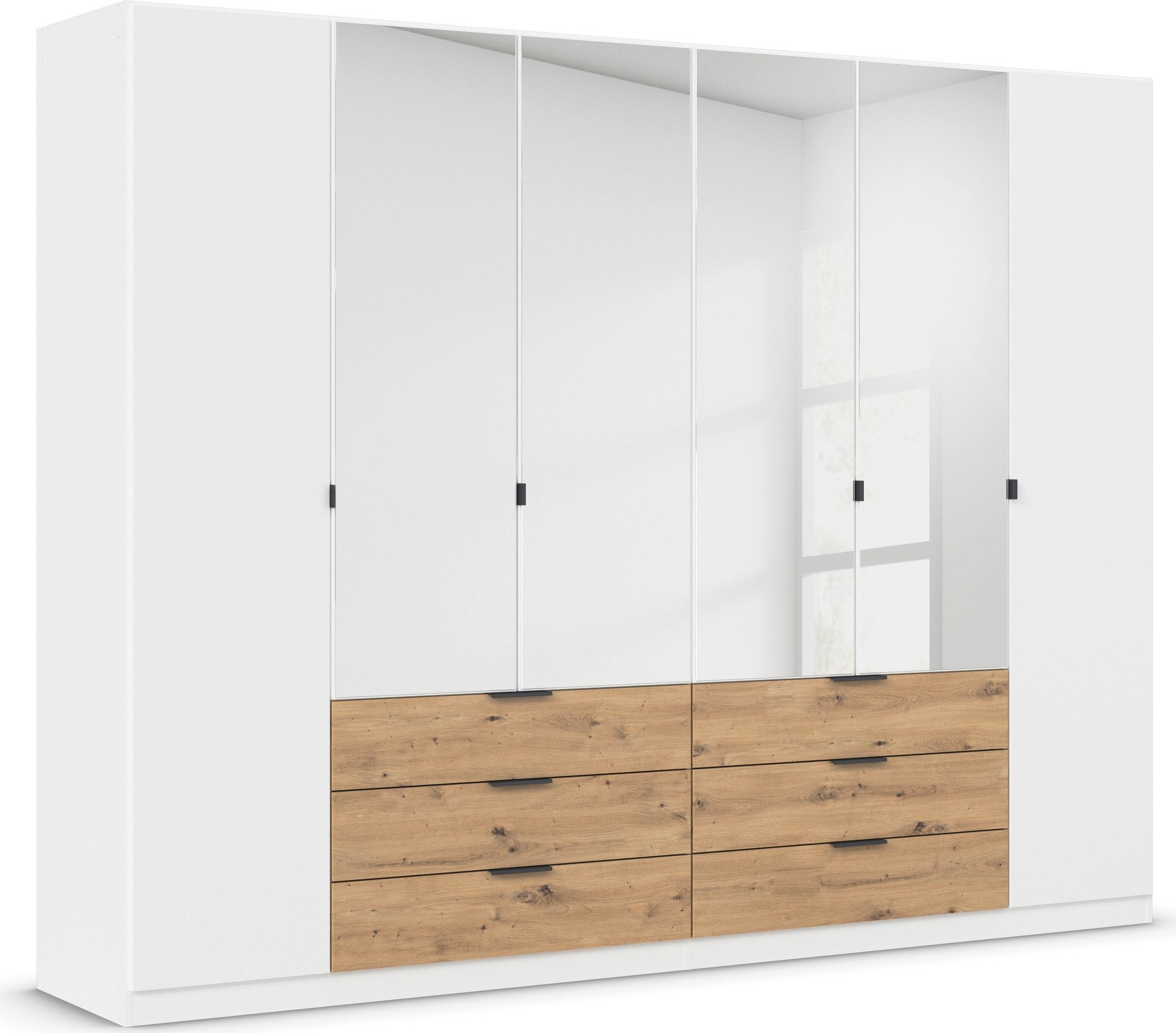 rauch Draaideurkast Kledingkast Kast Garderobe Slaapkamerkast DAVOA met contrasterende lades in eiken artisan made in germany