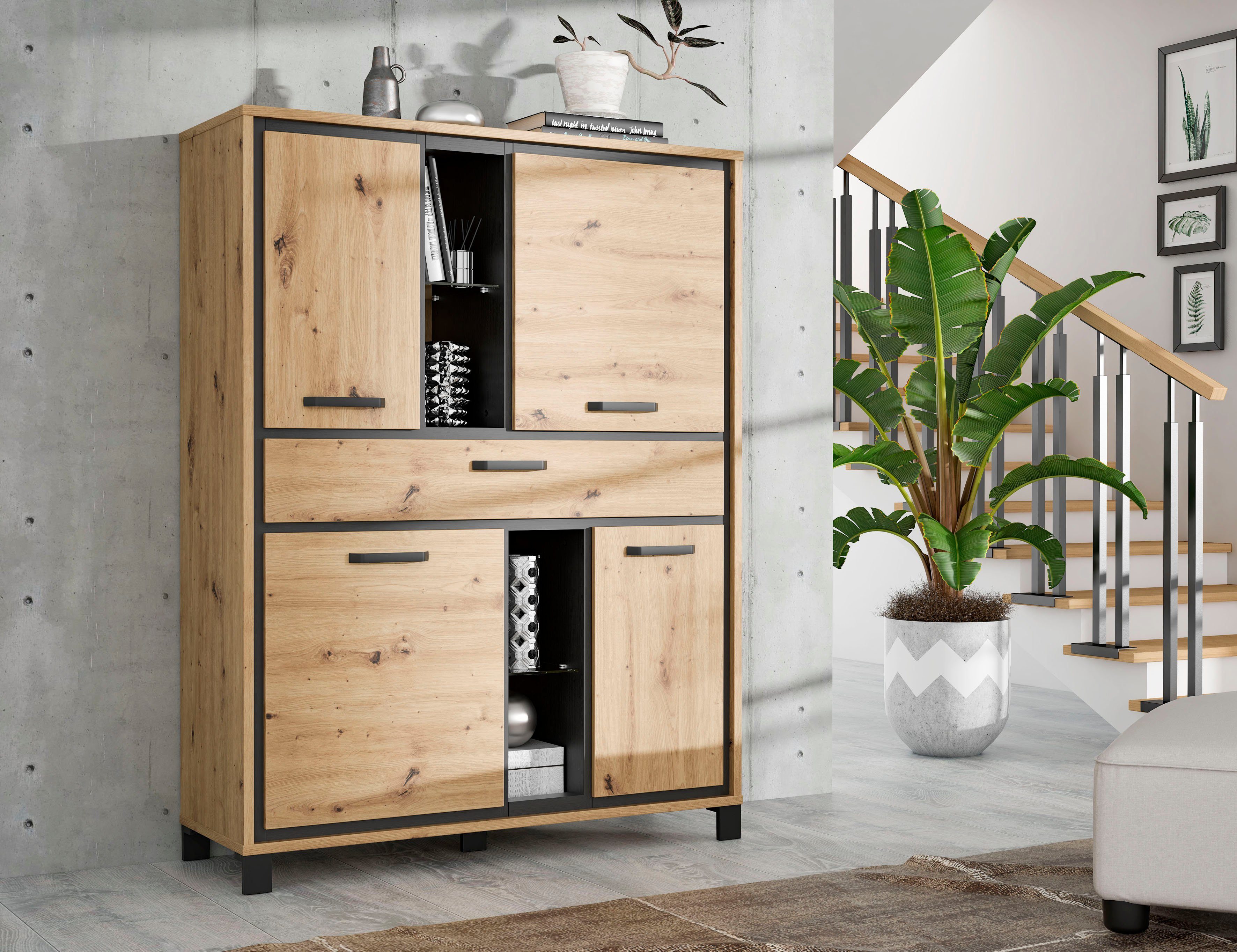 FORTE Highboard Trondheim Hoogte 161 cm