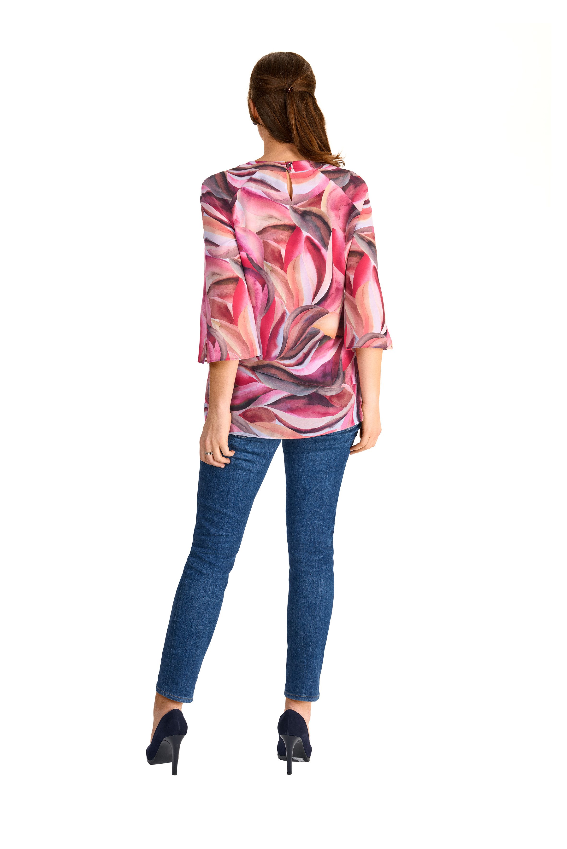HERMANN LANGE Collection Gedessineerde blouse in lagenlook en met bloemenpatroon