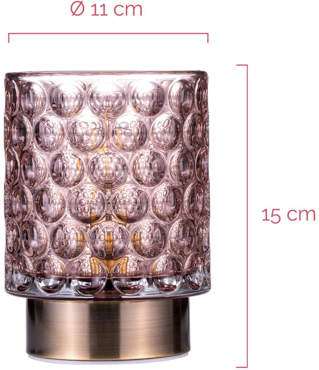 Pauleen Tafellamp Bright Glamour E14, op batterijen, timerfunctie, windlicht (1 stuk)