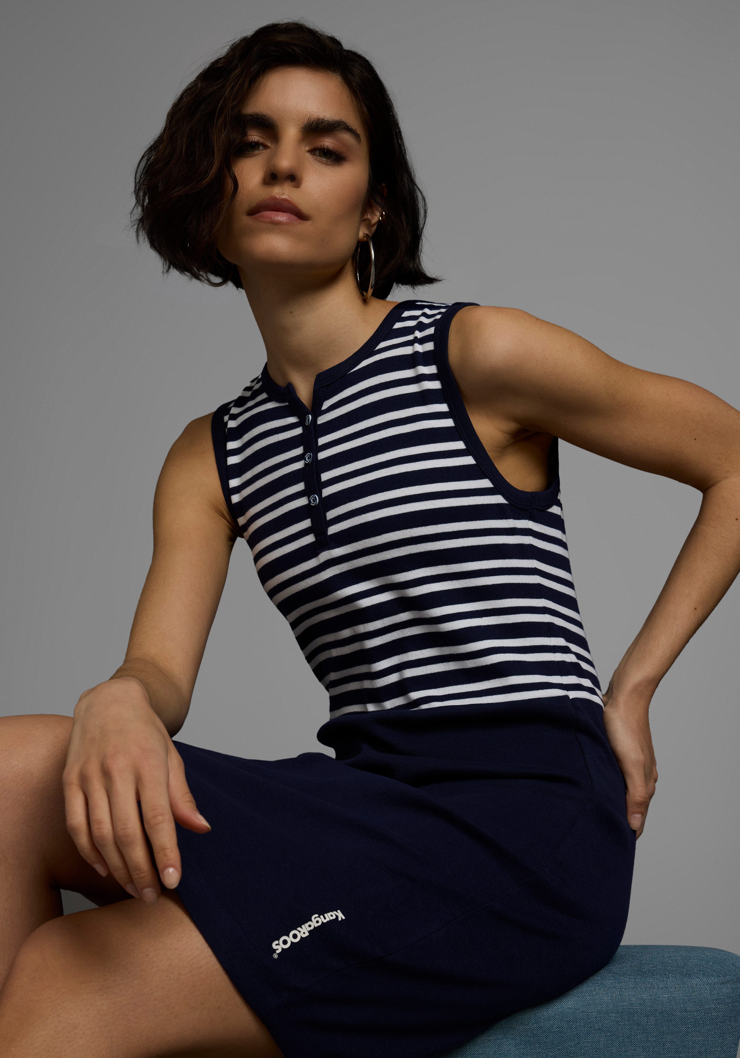 KangaROOS Zomerjurk van ribstof, mini-lengte