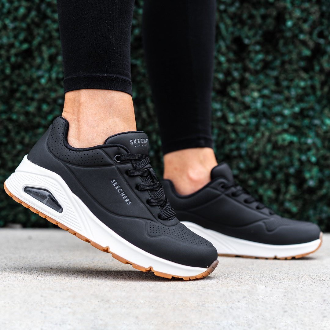 Skechers Sneakers met sleehak Uno - Stand on Air , Vrijetijdsschoen, lage schoen, veterschoen met fijne perforatie