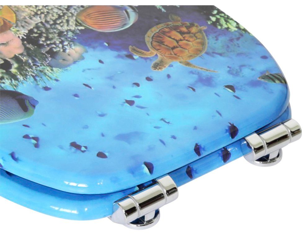 Sanilo Set badkameraccessoires Ocean bestaand uit toiletzitting, badmat en wastafelplug (complete set, 3-delig)