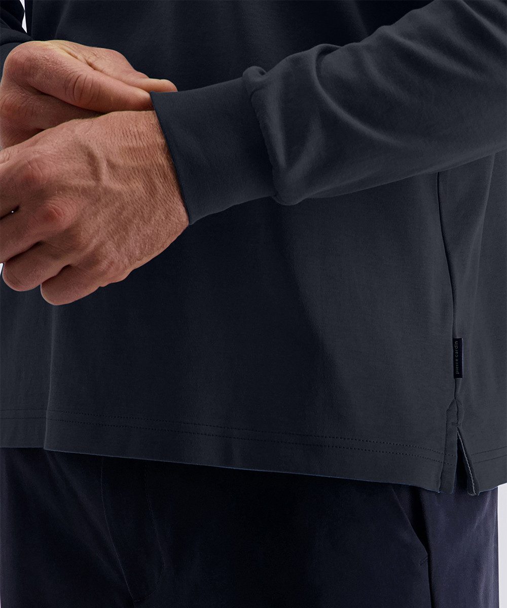 Pierre Cardin Poloshirt met lange mouwen Borstzak met merkapplicatie