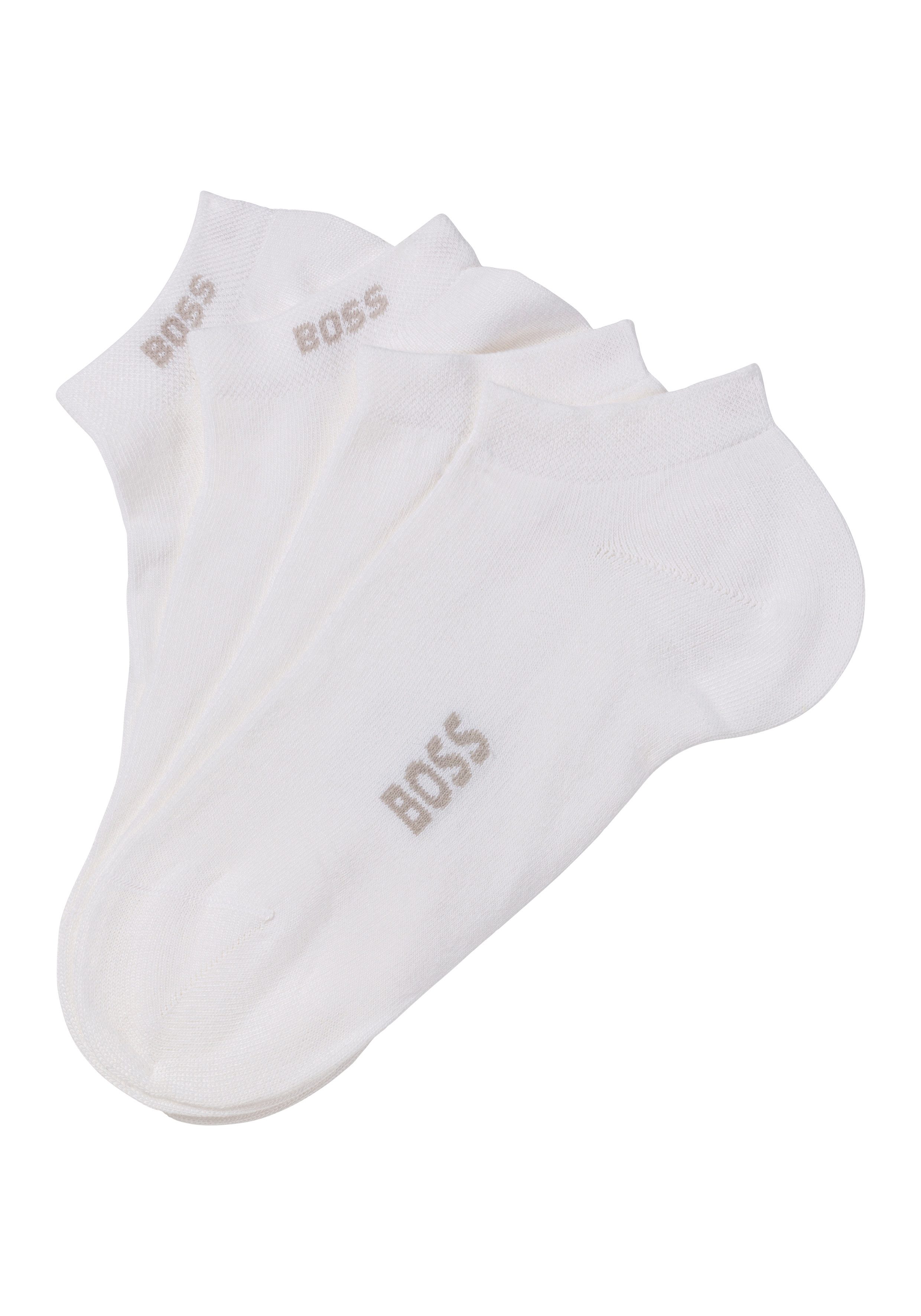 BOSS Sokken 2P AS Logo Bamboo met dubbele logo-opdruk (set, 2 paar) dames sokken maat 39-42 wit